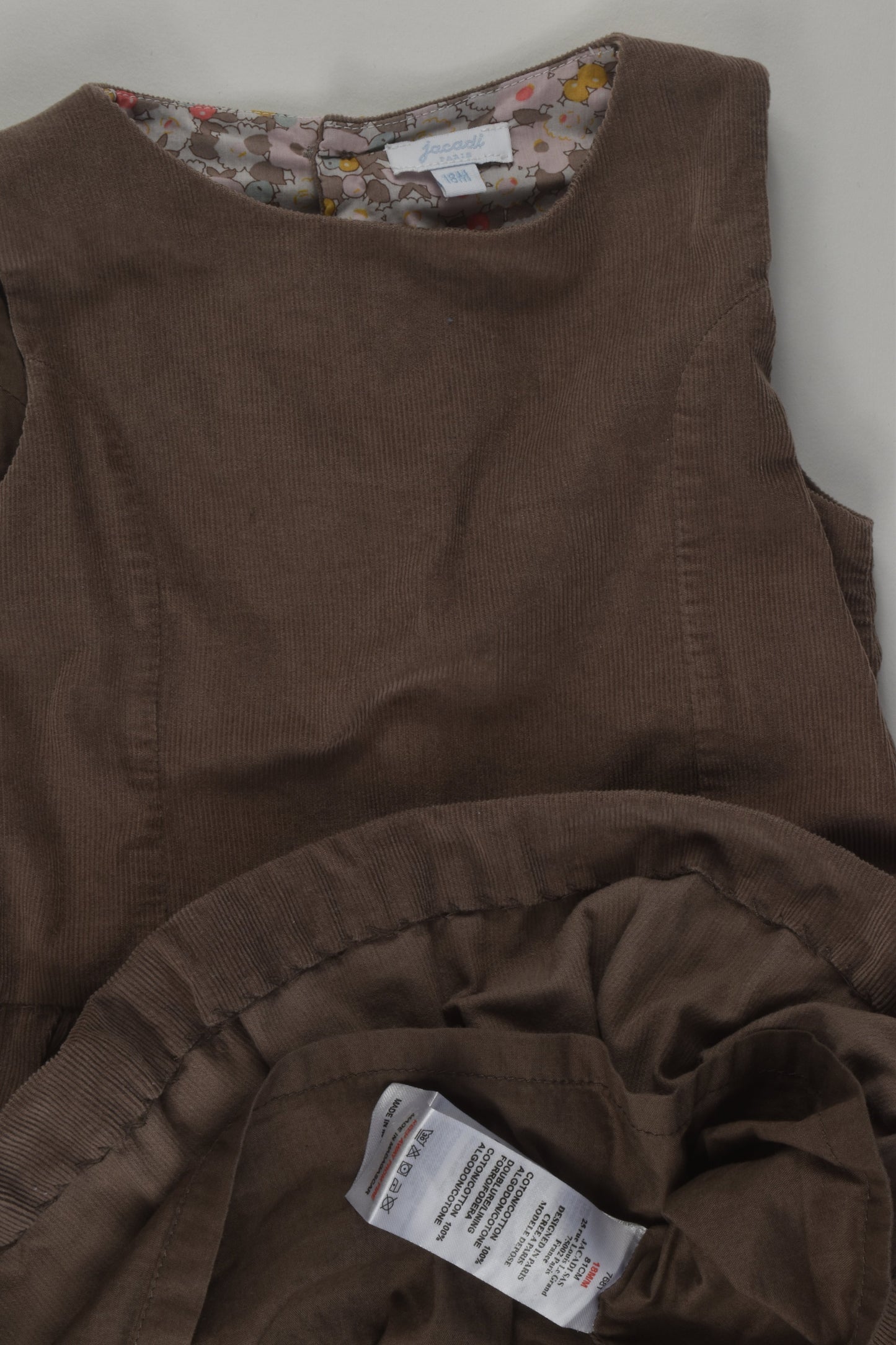 Jacadi Size 1 (18m) Lined Cord Dress