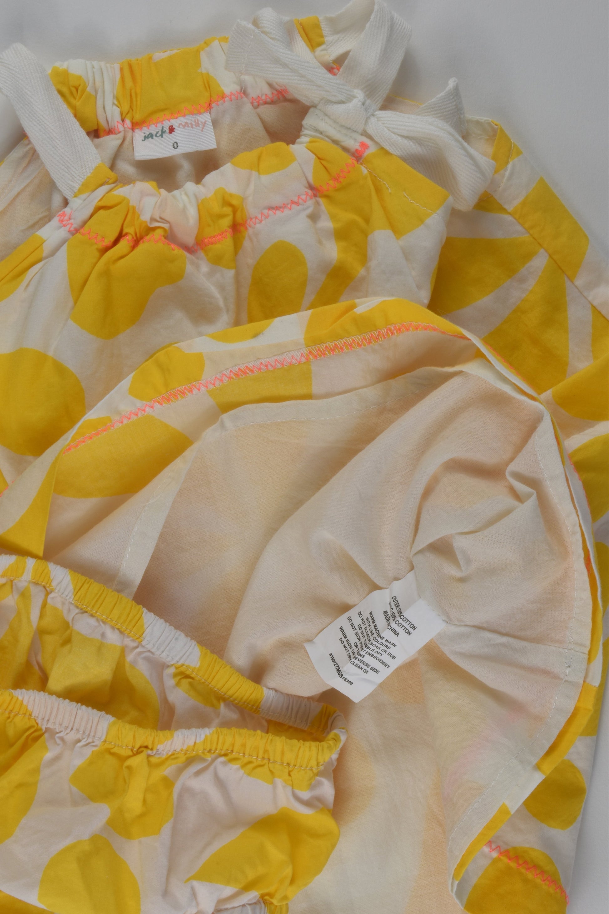 Jack & Milly Size 0 Lined Dress with Matching Bloomers