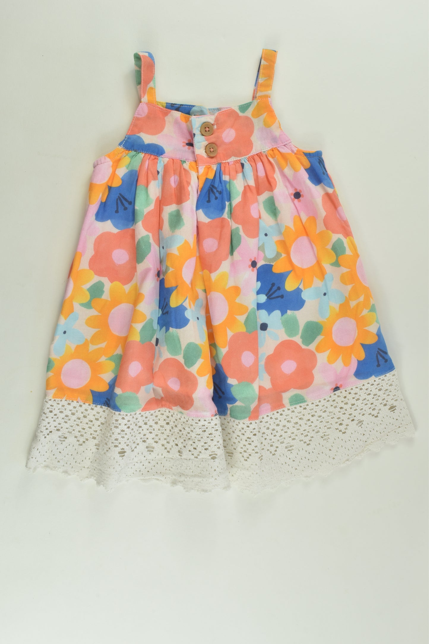 Jack & Milly Size 0 Lined Floral Dress with Lace Hem