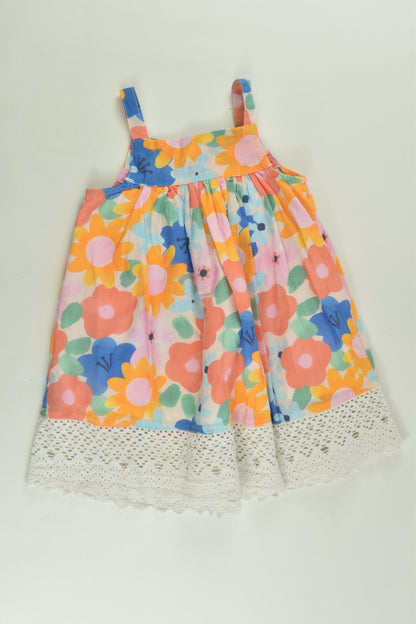 Jack & Milly Size 0 Lined Floral Dress with Lace Hem