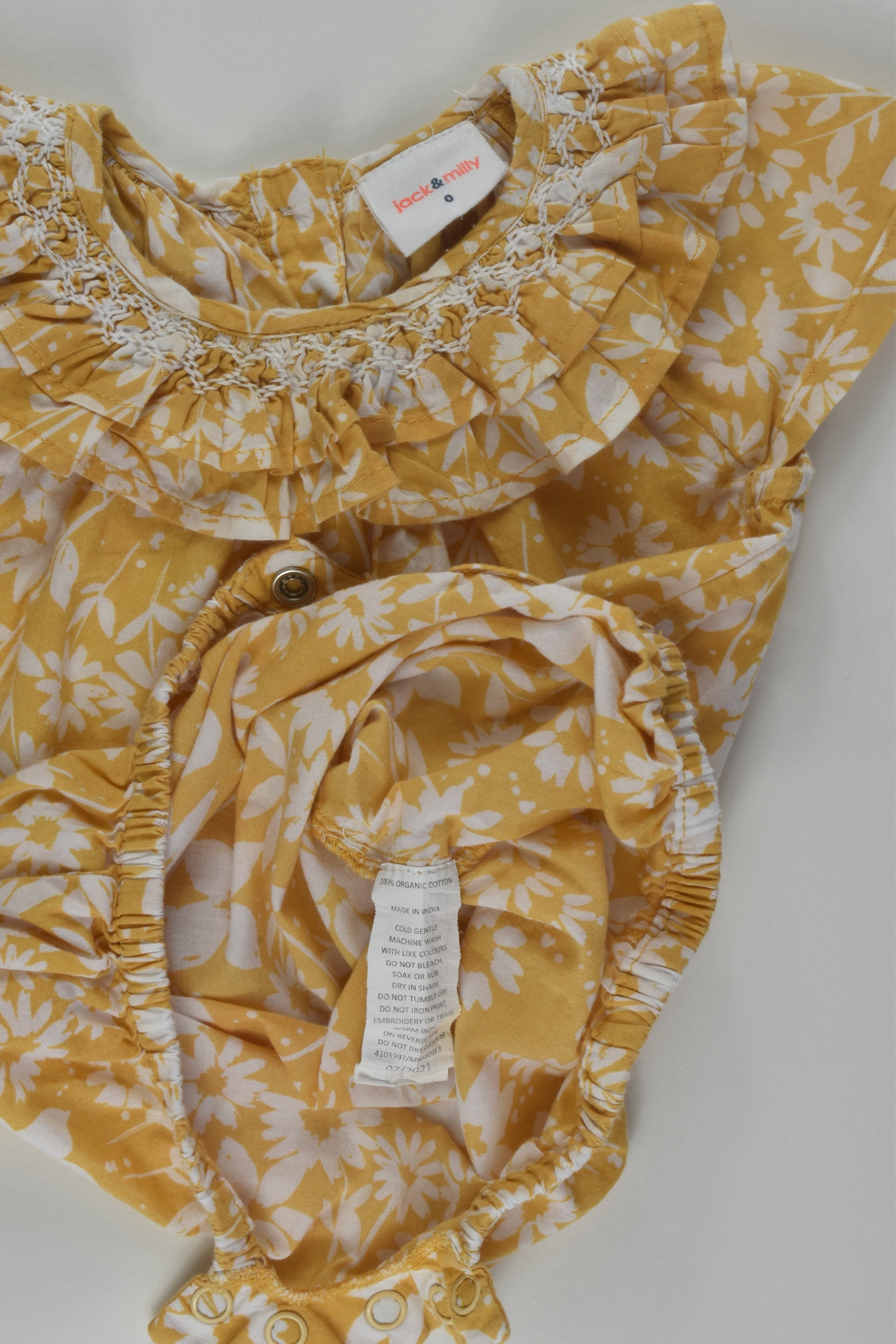 Jack & Milly Size 0 Organic Short Romper