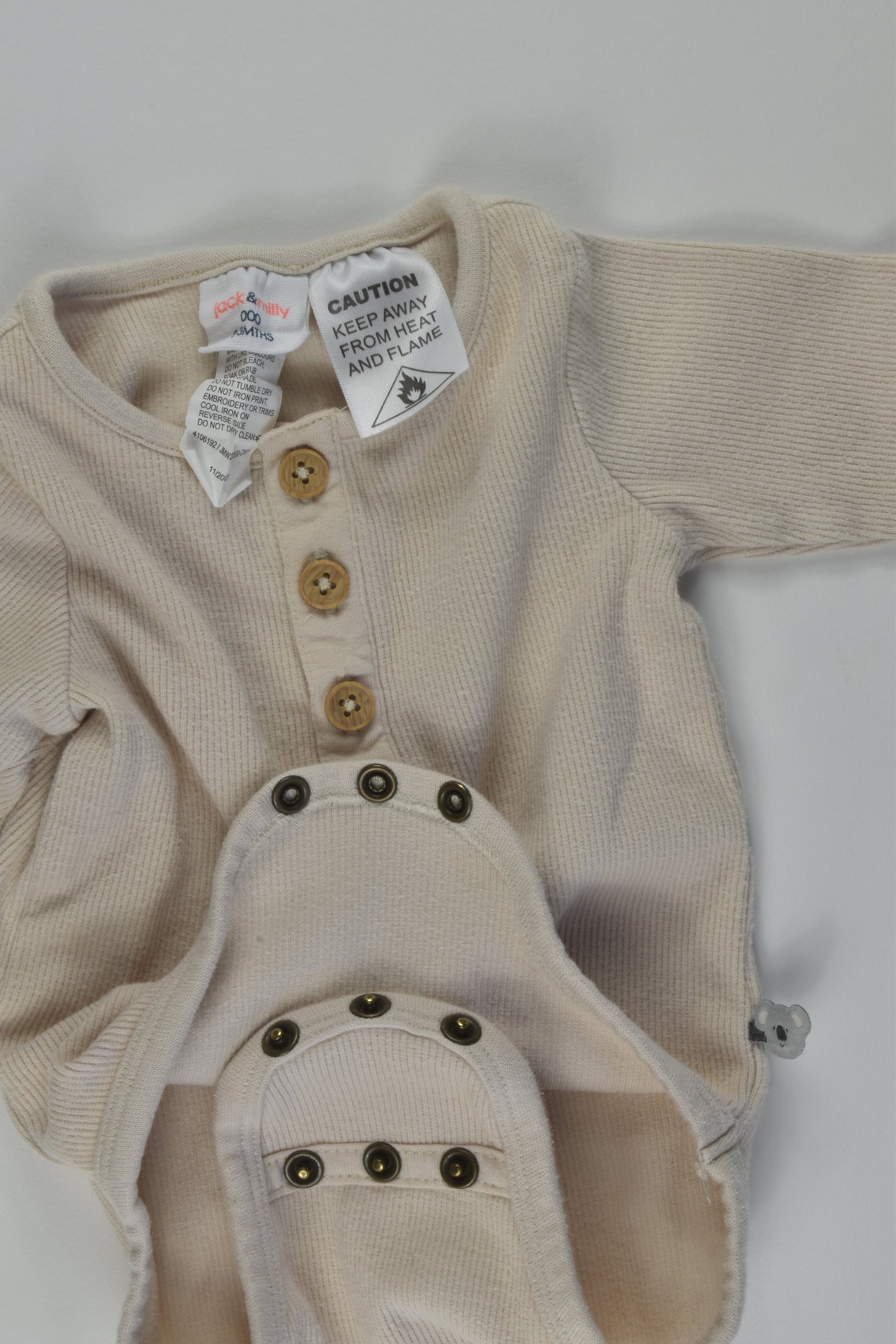 Jack & Milly Size 000 Ribbed Bodysuit