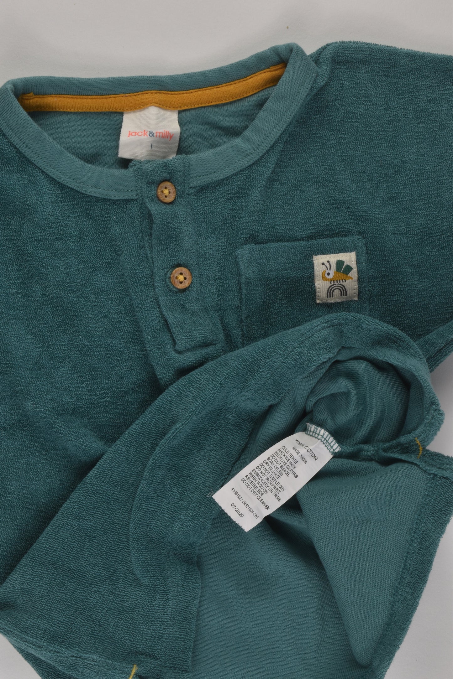 Jack & Milly Size 1 Terry T-shirt