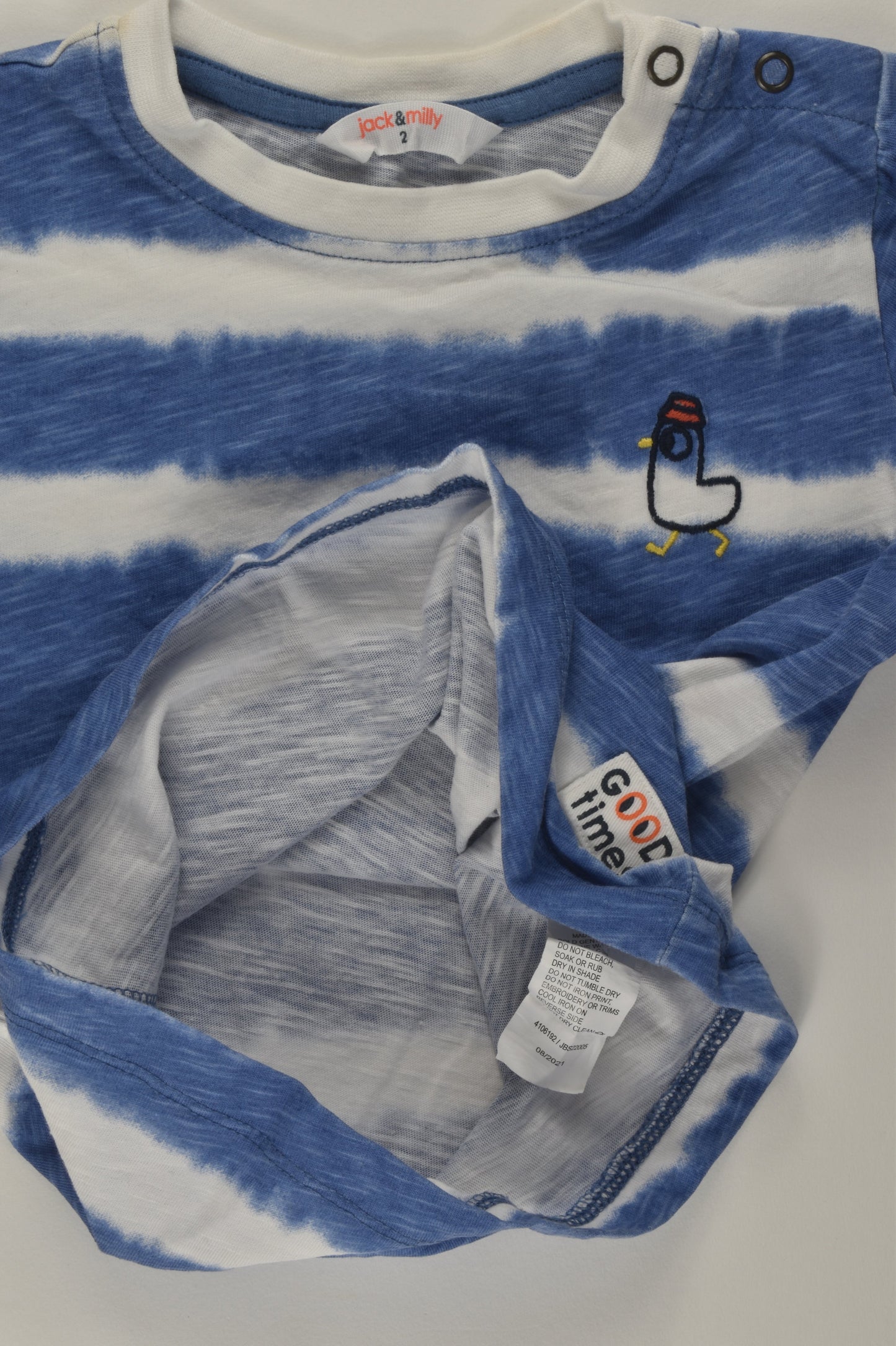 Jack & Milly Size 2 Seagull T-shirt