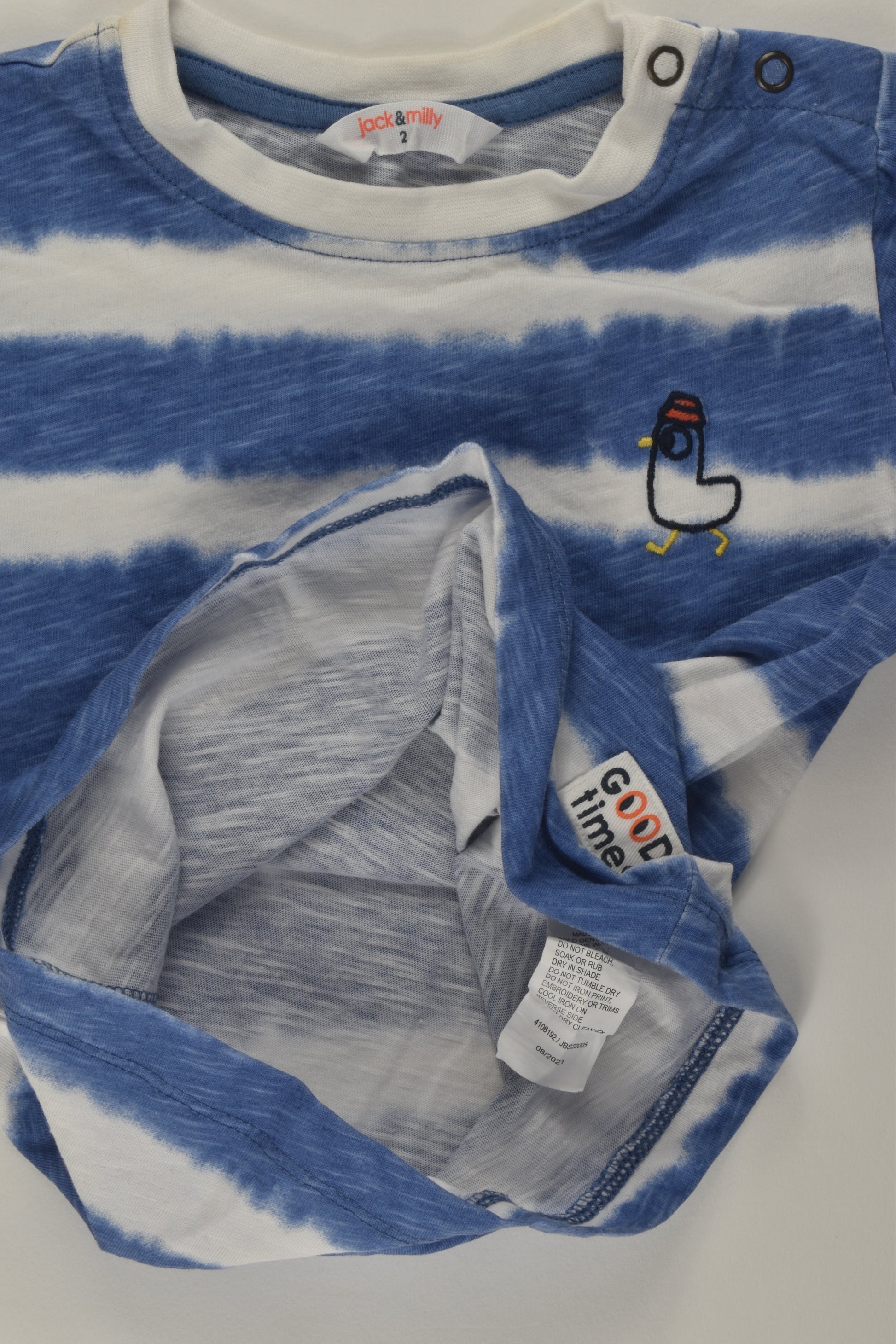Jack & Milly Size 2 Seagull T-shirt