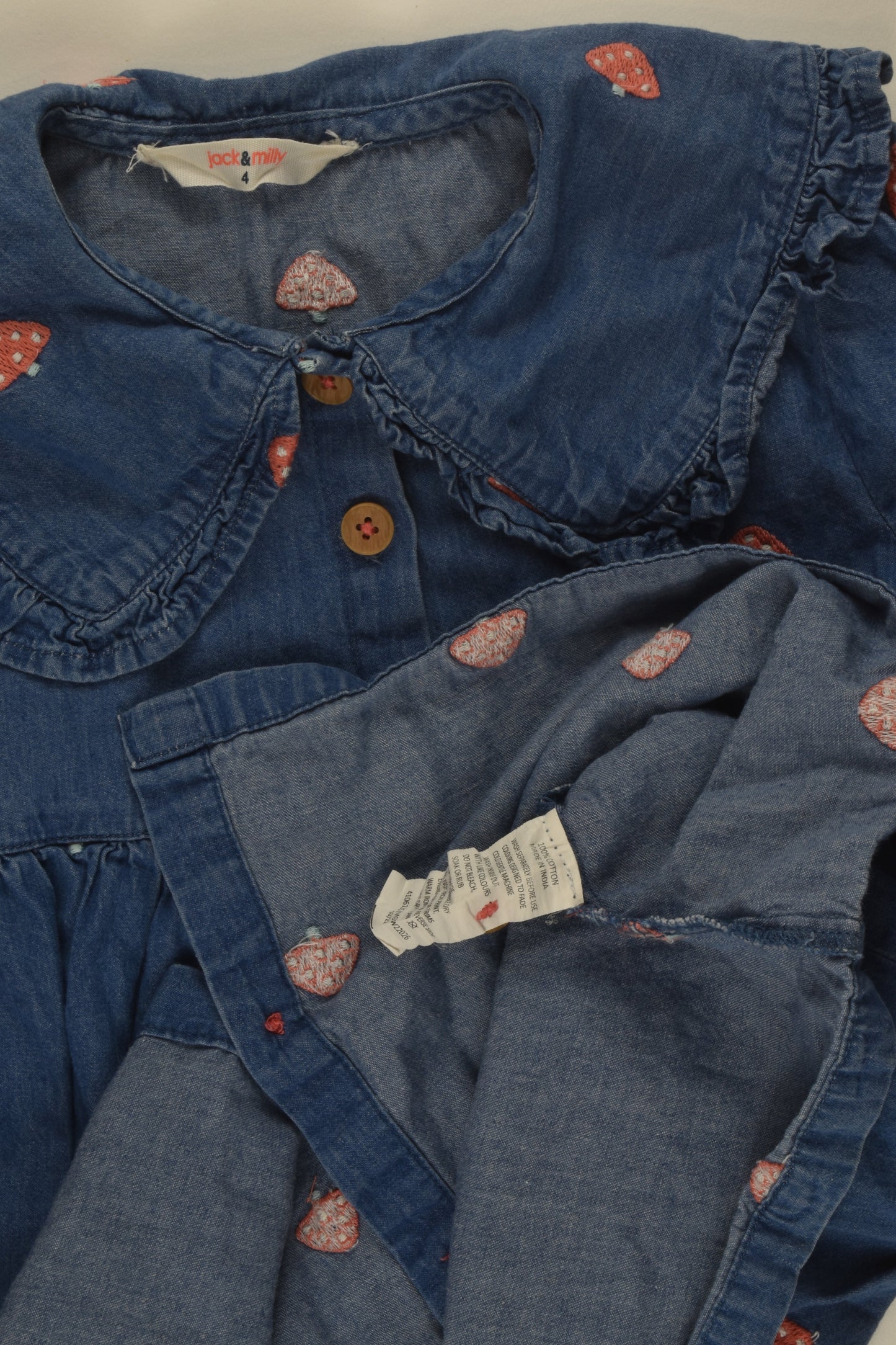 Jack & Milly Size 4 Mushroom Denim Dress