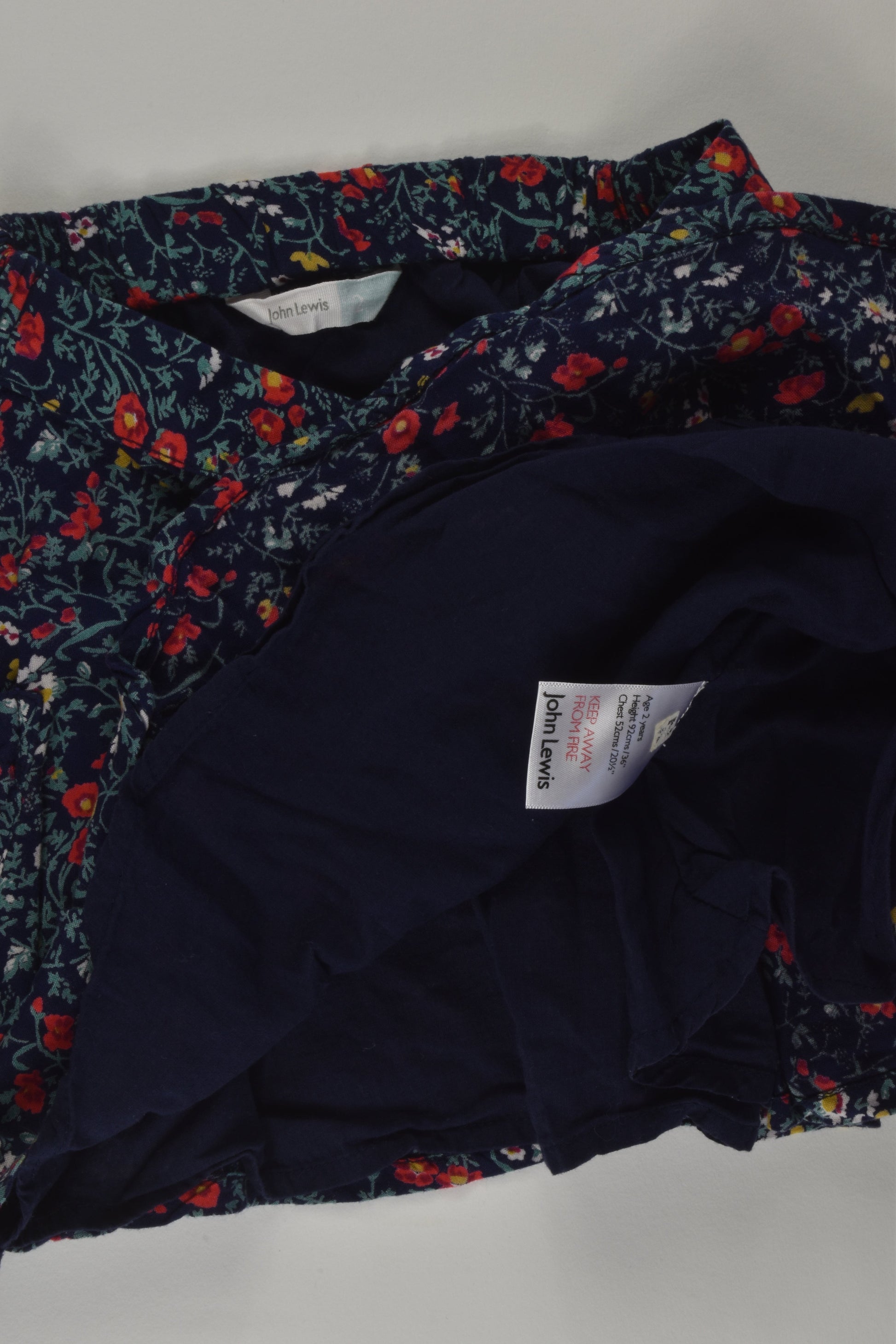 John Lewis Size 2 Lined Floral Dress