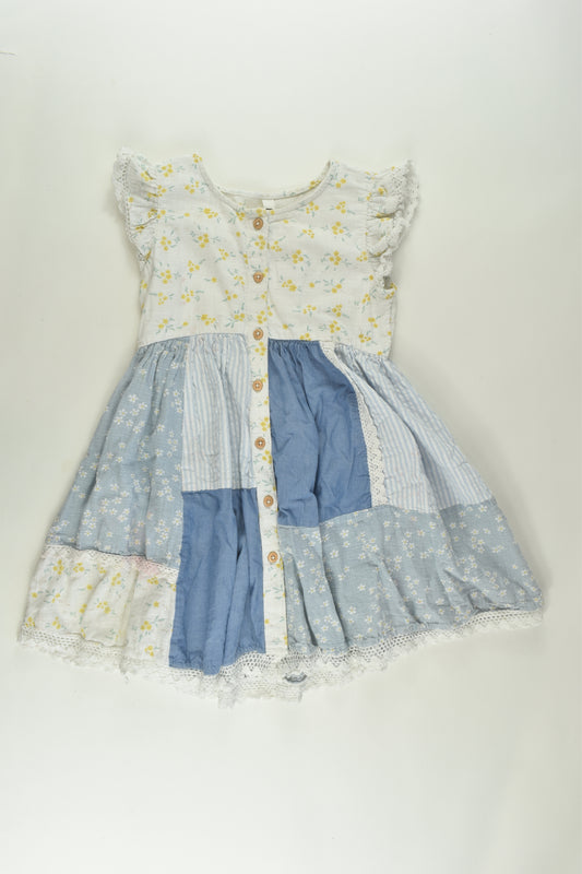 K-D Size 4 Lined Patchwork Dress