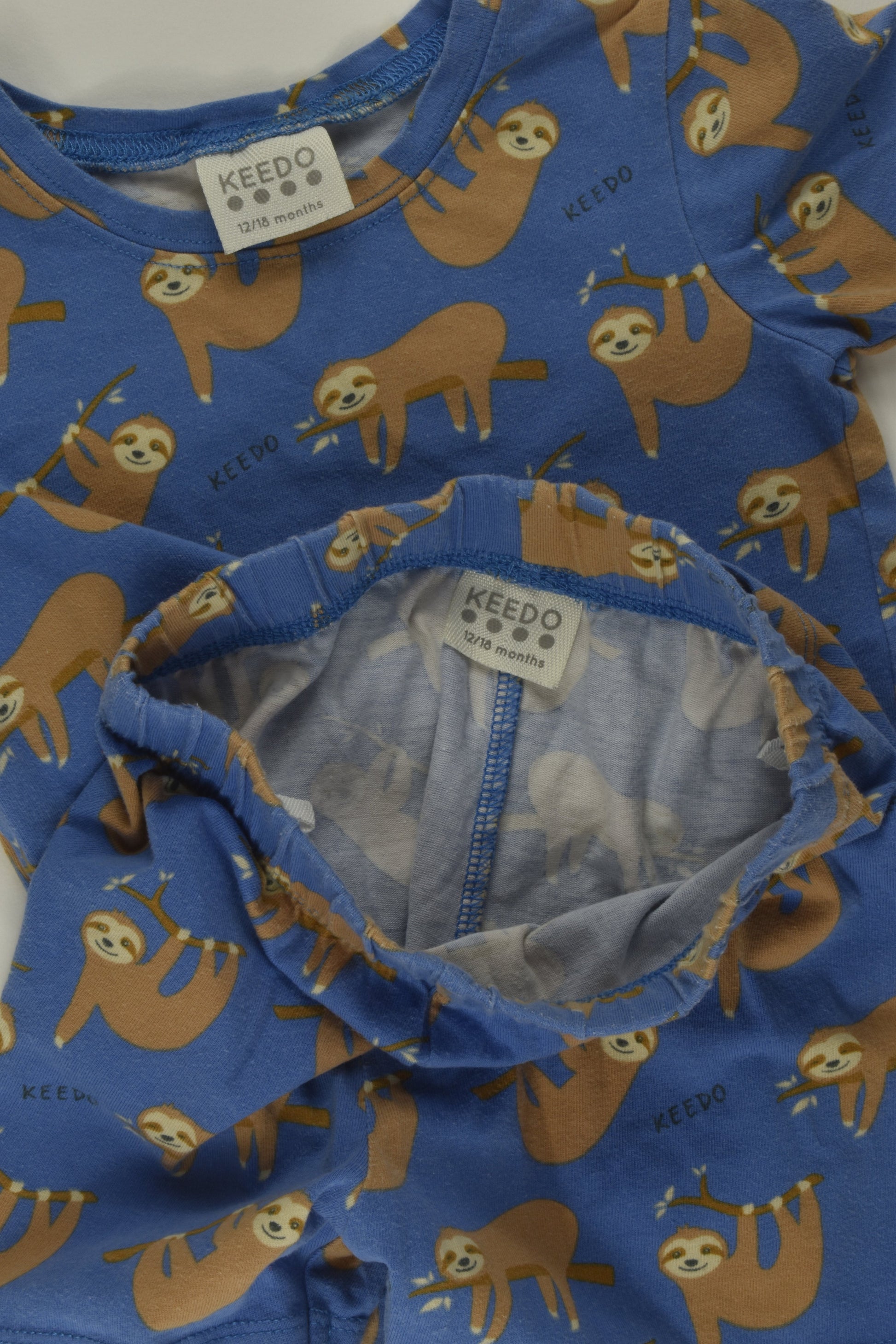 Keedo Size 1 Sloth Short Pyjamas