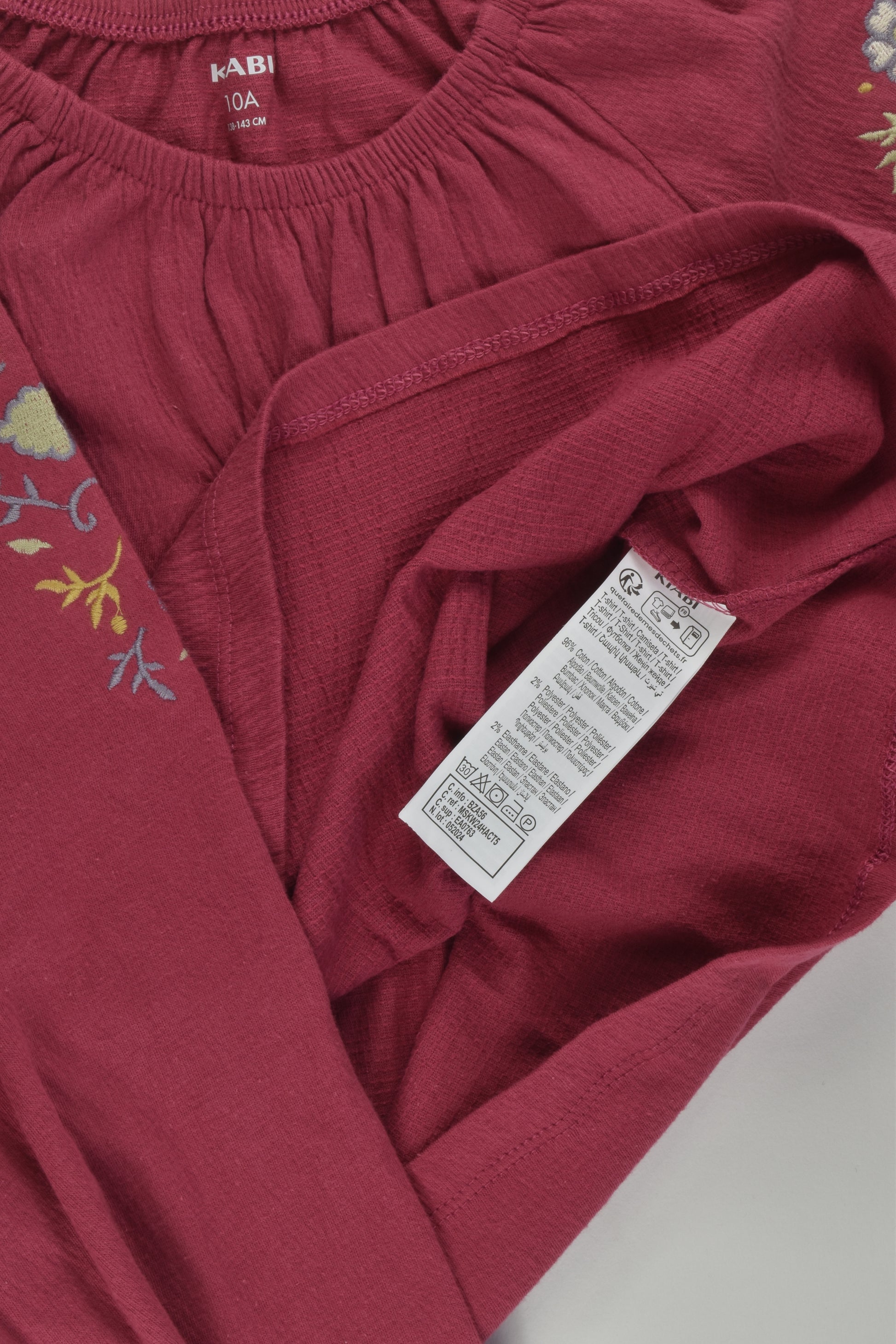Kiabi Size 10 Embroidery Top