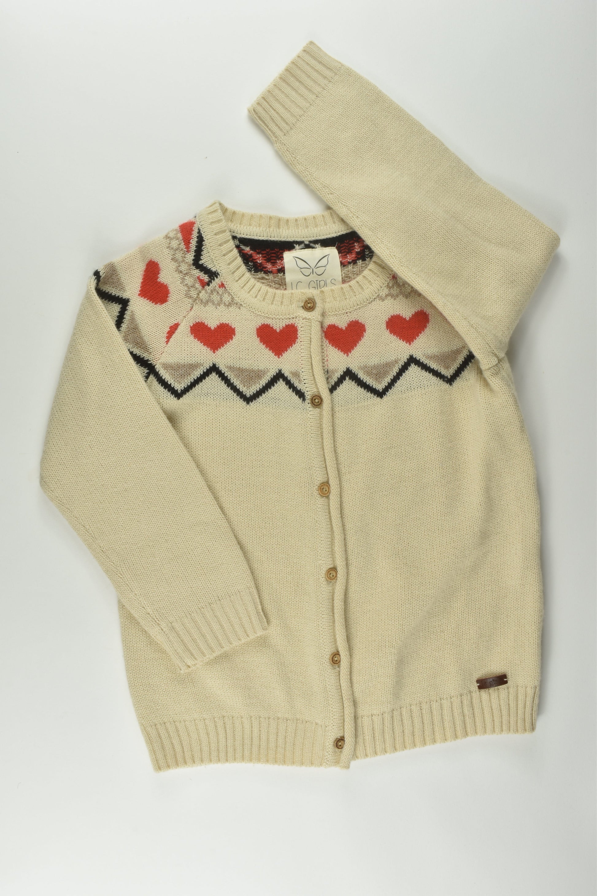 LC Girls Size 11-2 Wool Blend Cardigan