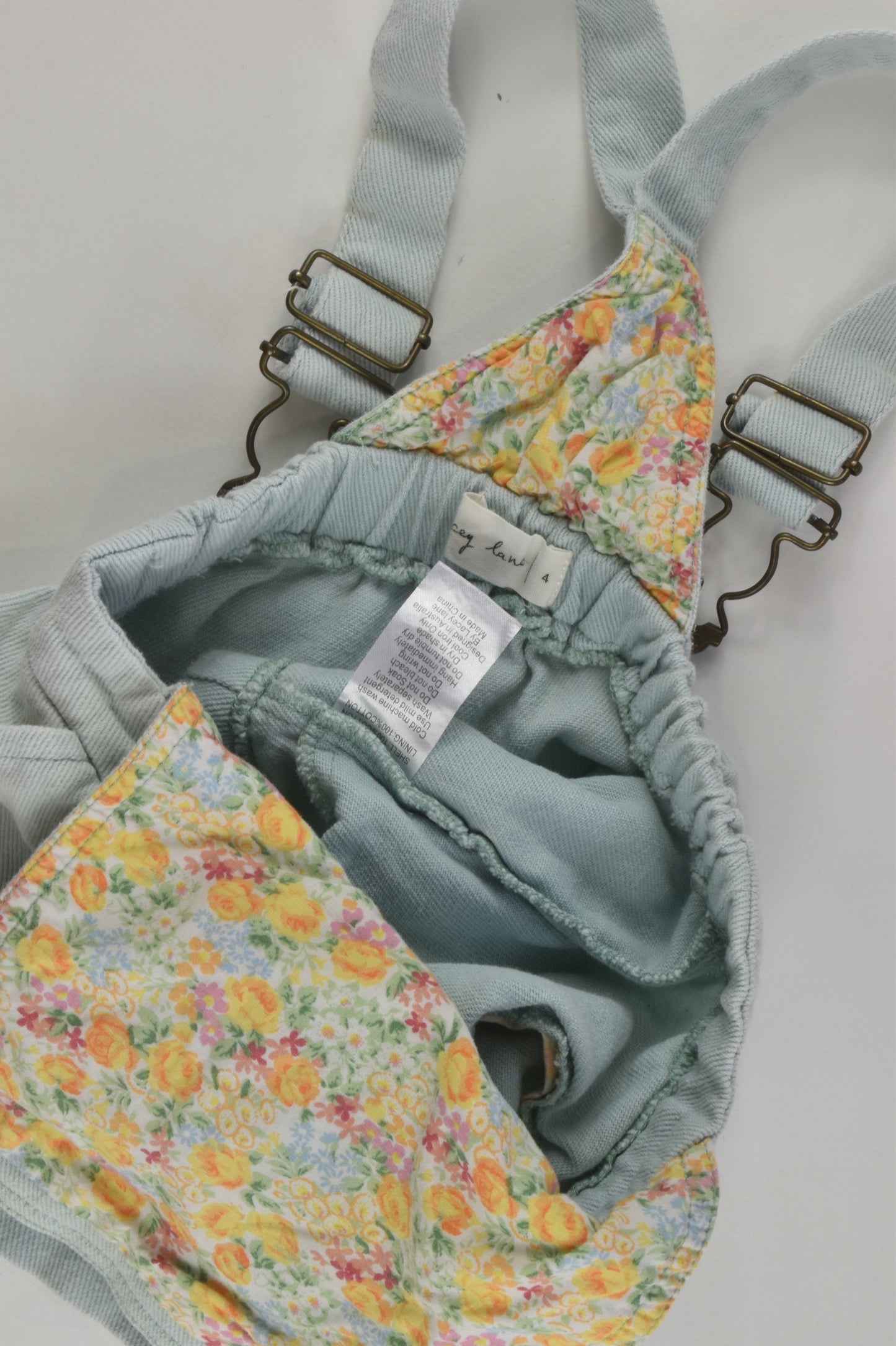 Lacey Lane Size 4 Short Denim Overalls