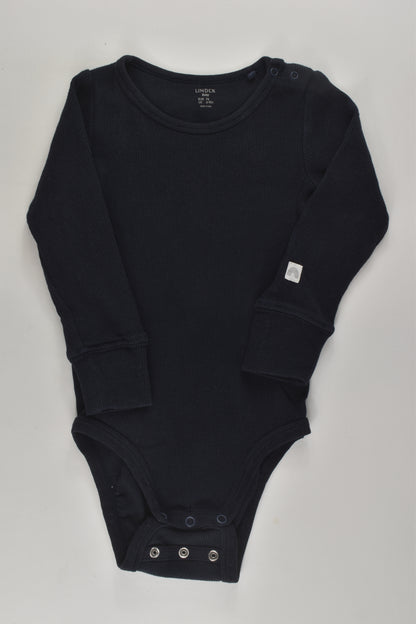 Lindex Size 0 Navy Ribbed Bodysuit