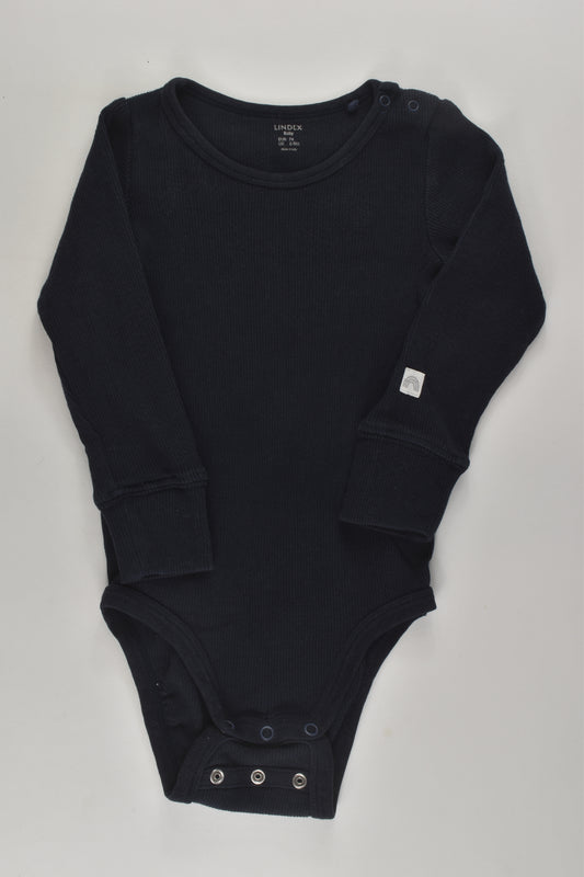 Lindex Size 0 Navy Ribbed Bodysuit
