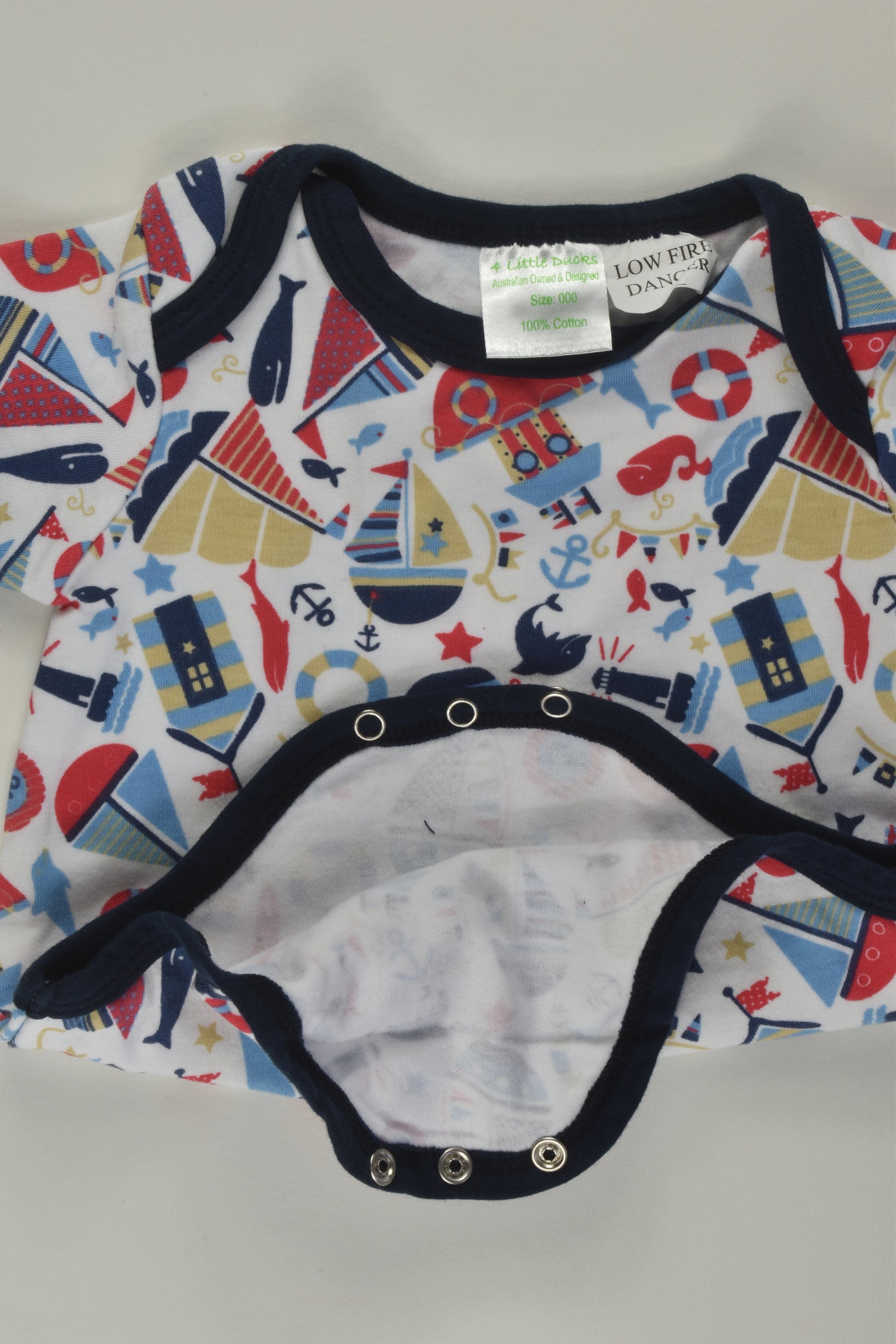 Little Ducks Size 000 Nautical Bodysuit