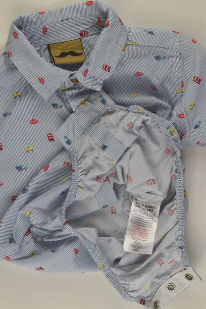 Little Gent Size 1 Vehicles Button-up Bodysuit