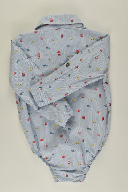 Little Gent Size 1 Vehicles Button-up Bodysuit