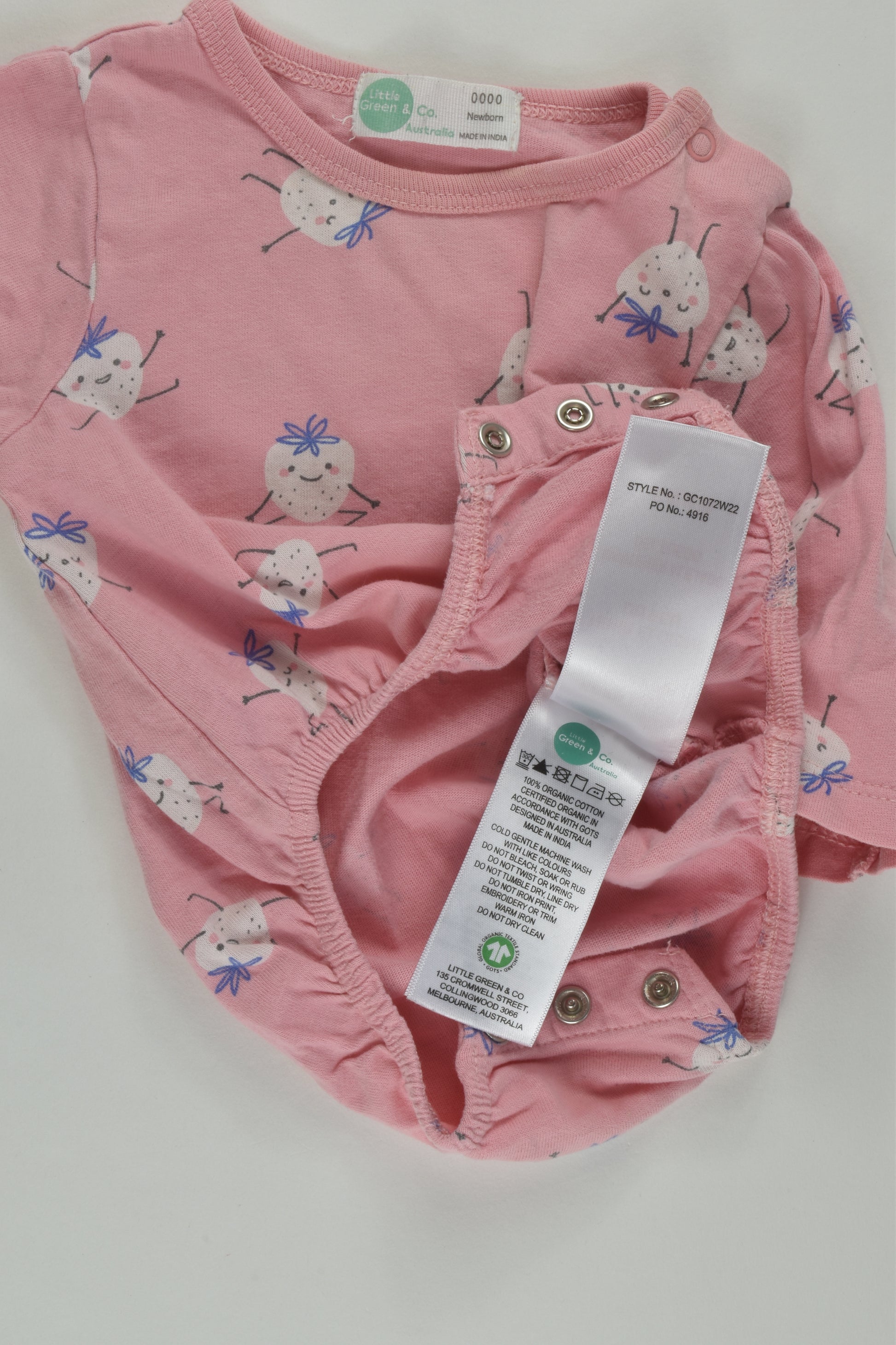 Little Green & Co Size 0000 Organic Bodysuit