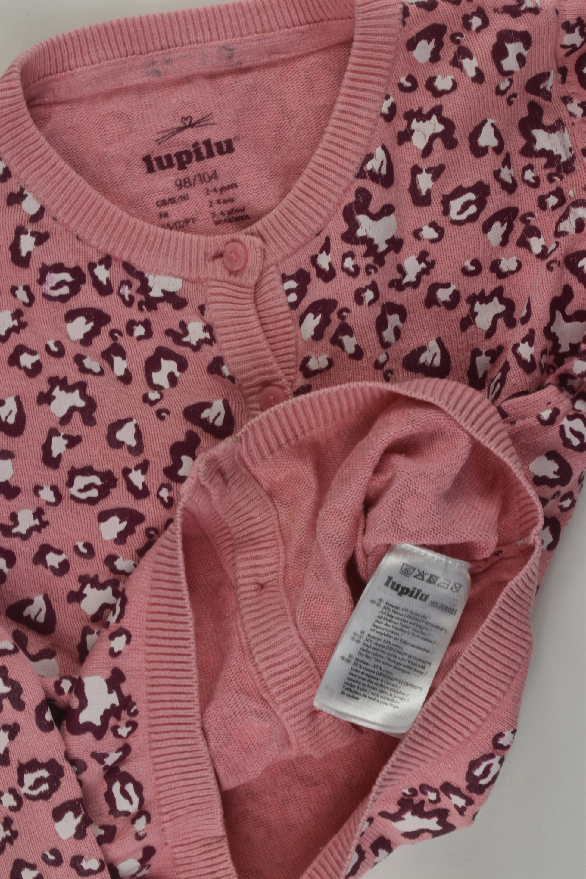 Lupilu Size 2-4 Leopard Print Cardigan