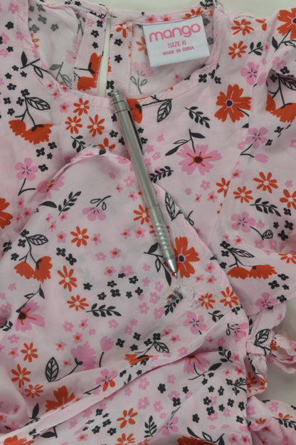 Mango Size 6 Floral Viscose Dress