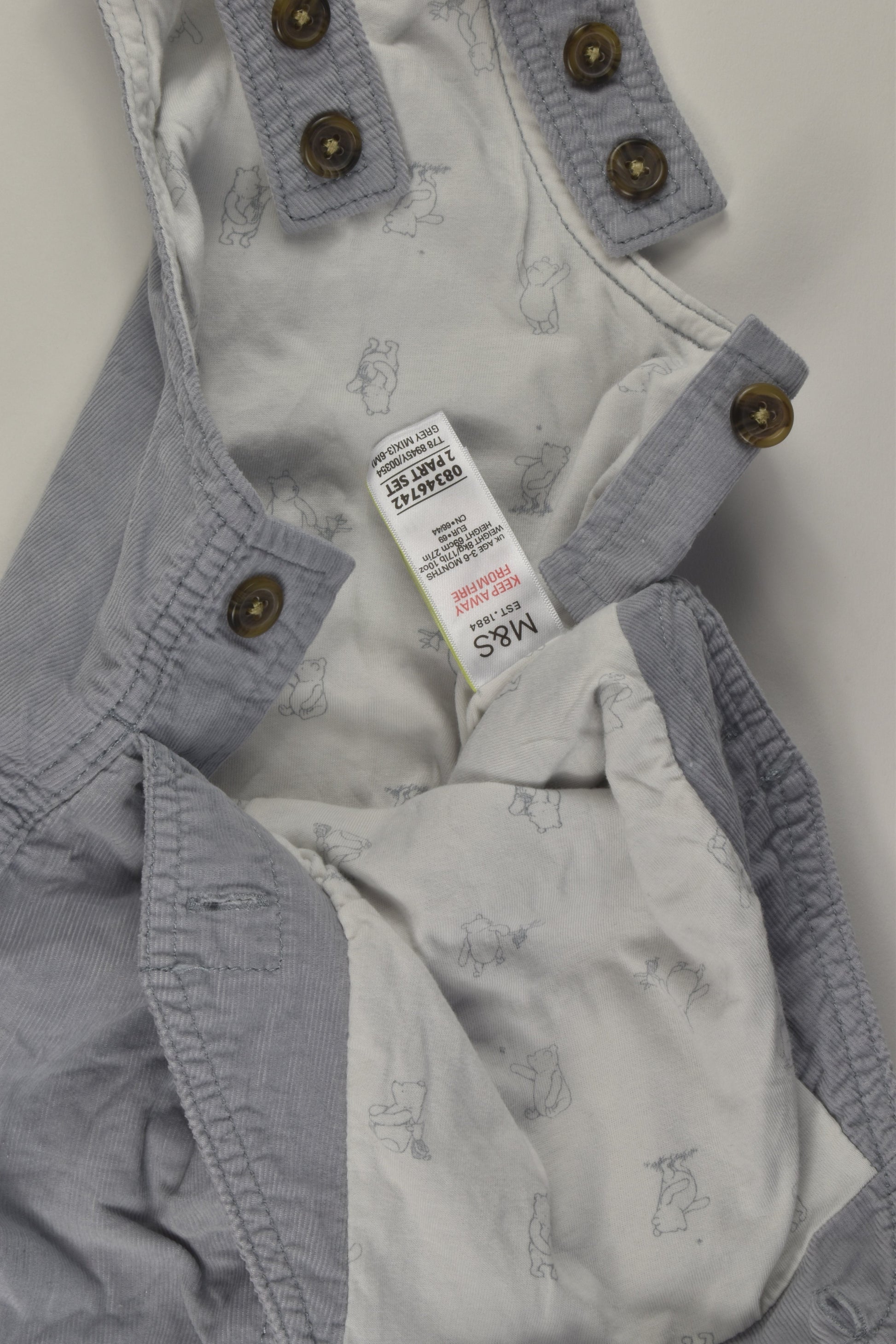 Marks & Spencer Size 00 Winnie the Pooh Cord Overalls