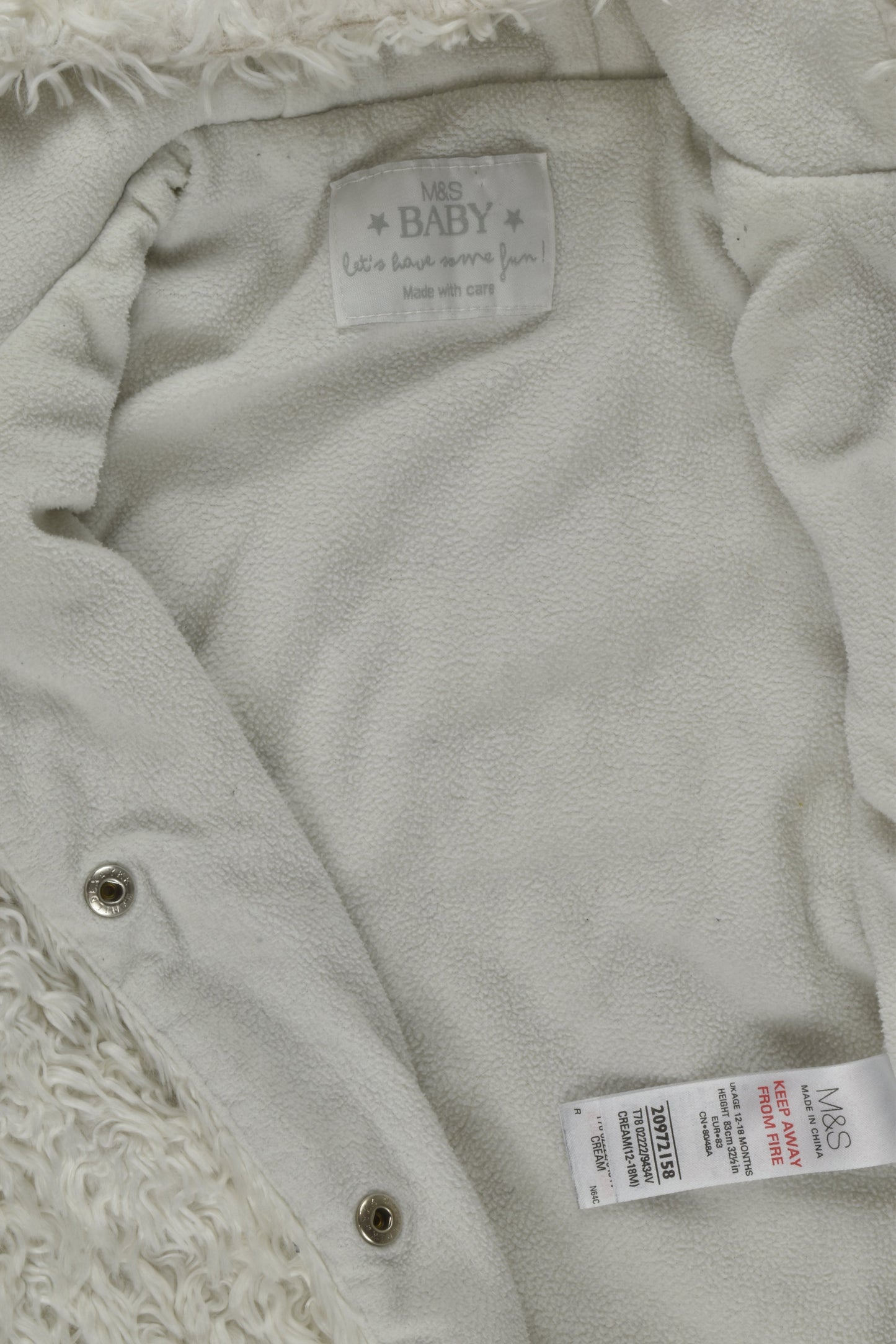 Marks & Spencer Size 1 Fleece Lined Jacket