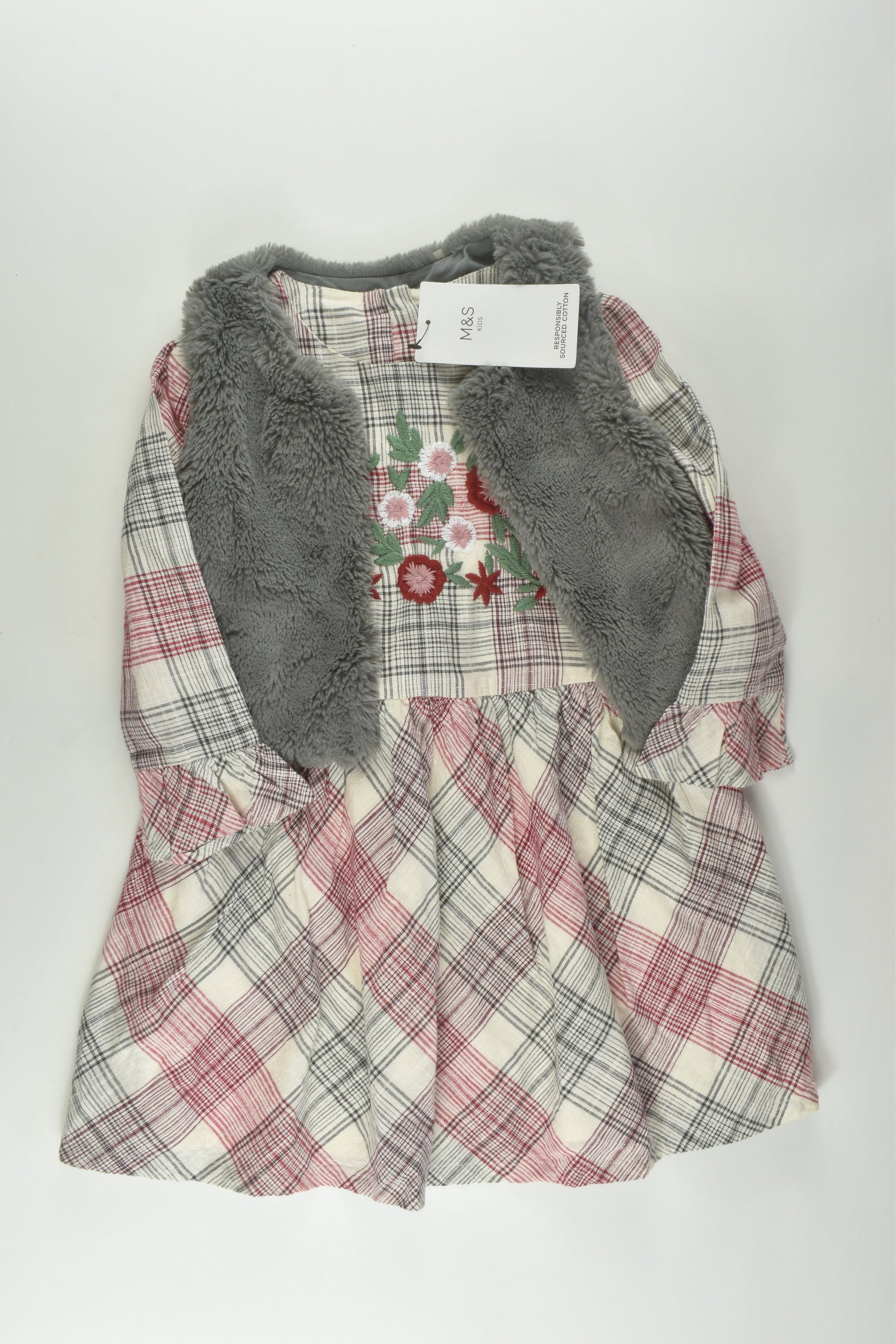 Marks & Spencer Size 3-4 Dress and Fur Vest