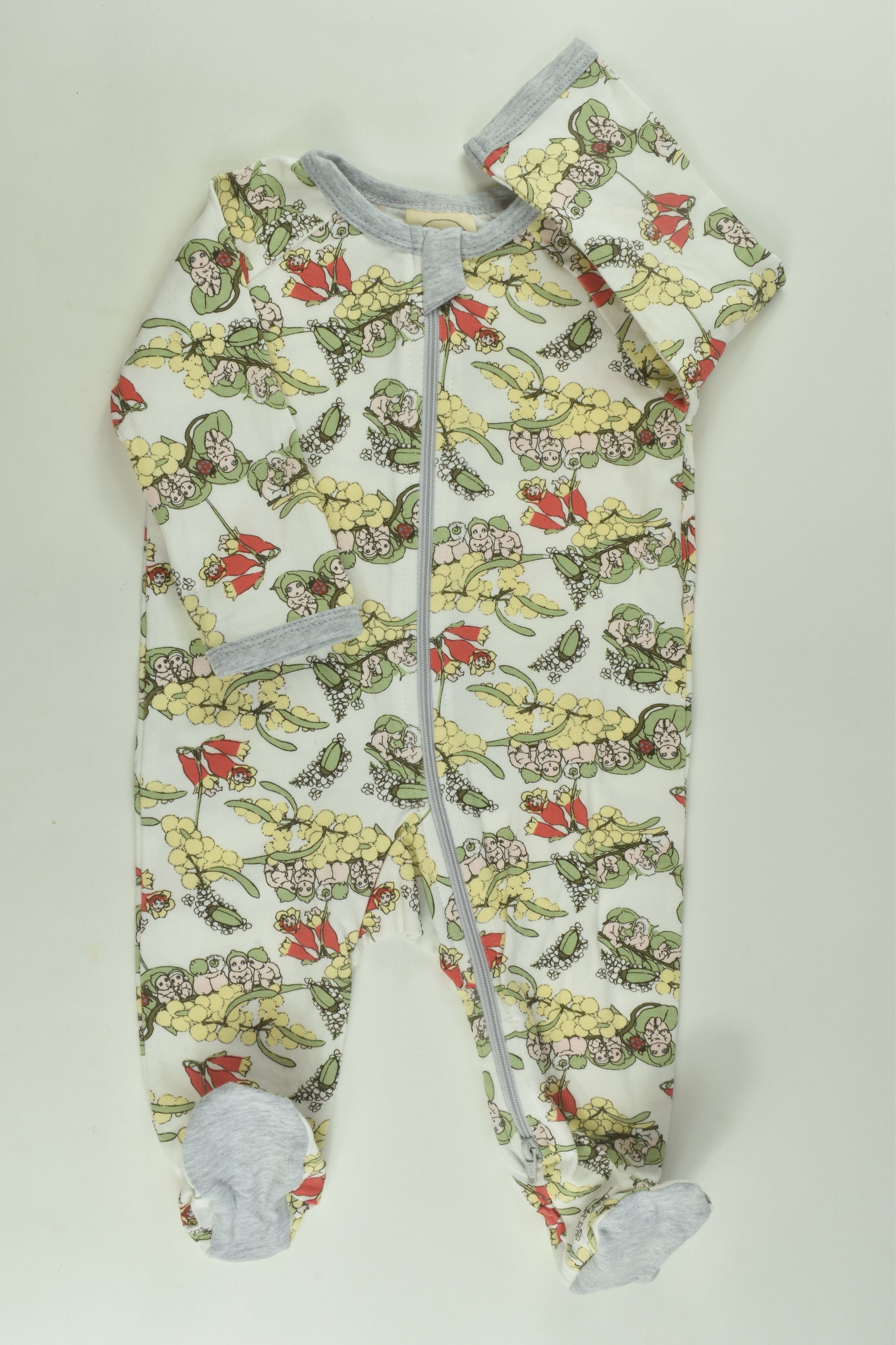 May Gibbs Size 00 Gumnut Babies Footed Romper