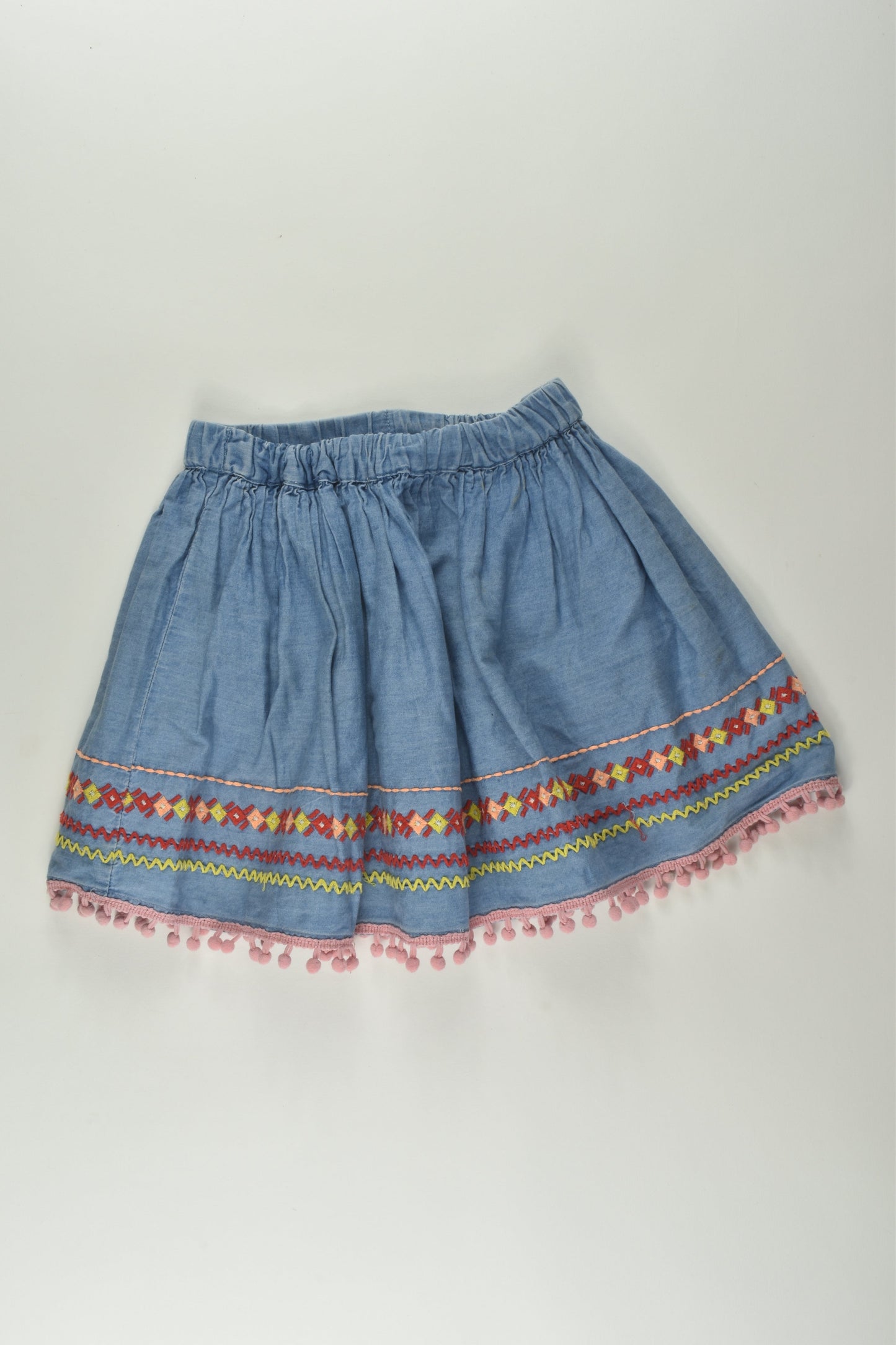 Milkshake Size 4 Pom Pom Denim Skirt