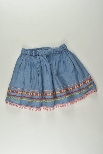 Milkshake Size 4 Pom Pom Denim Skirt