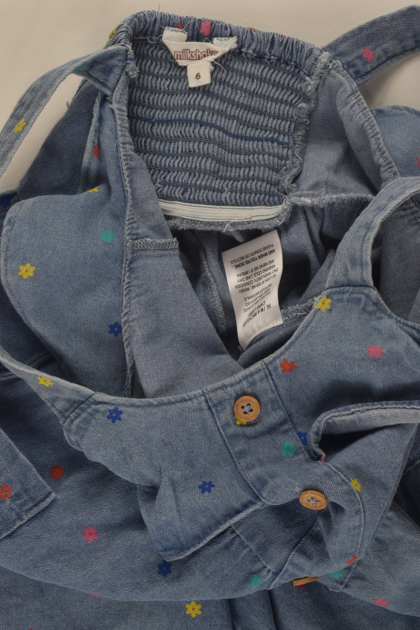 Milkshake Size 6 Floral Denim Jumpsuit