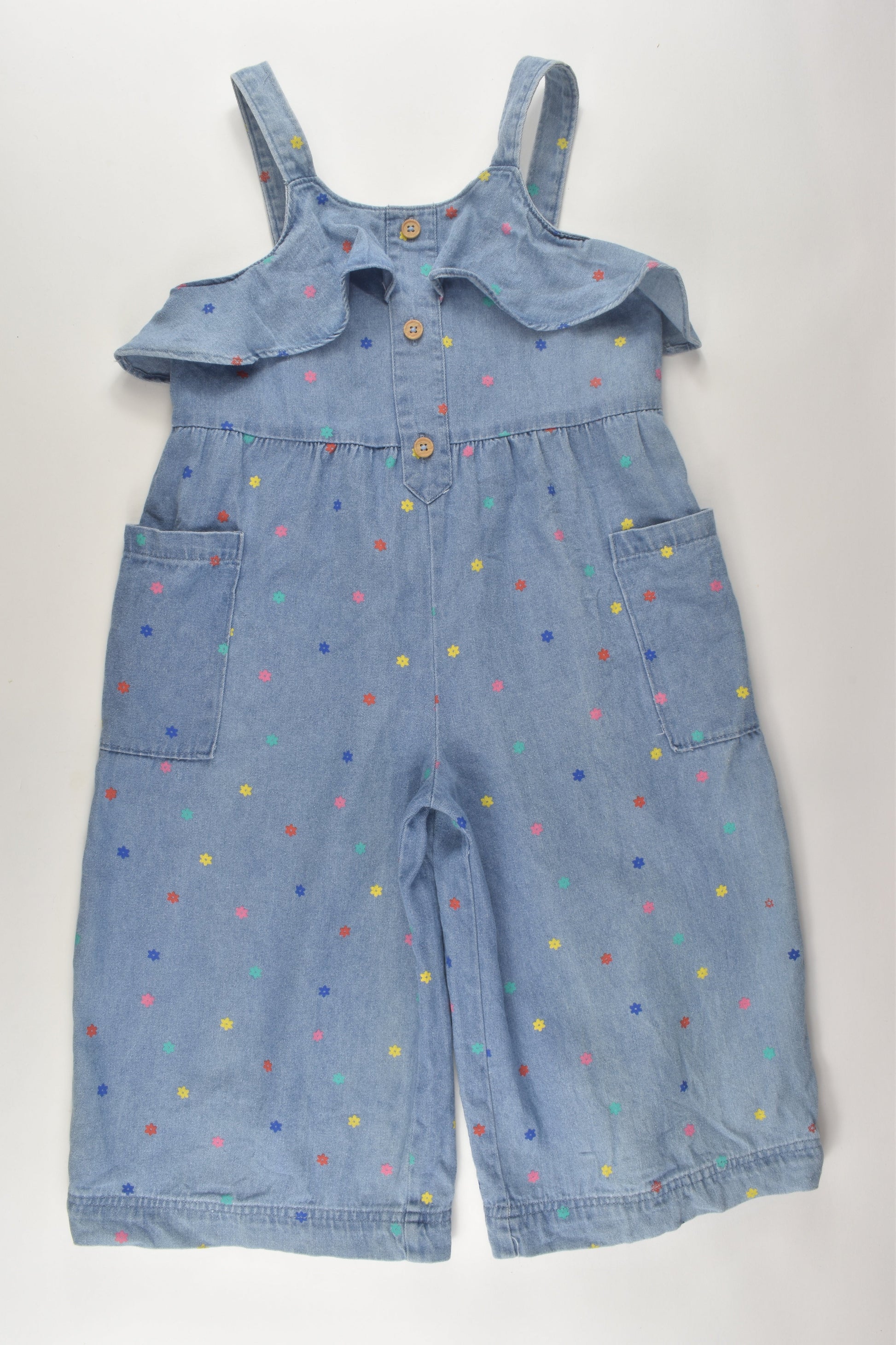 Milkshake Size 6 Floral Denim Jumpsuit