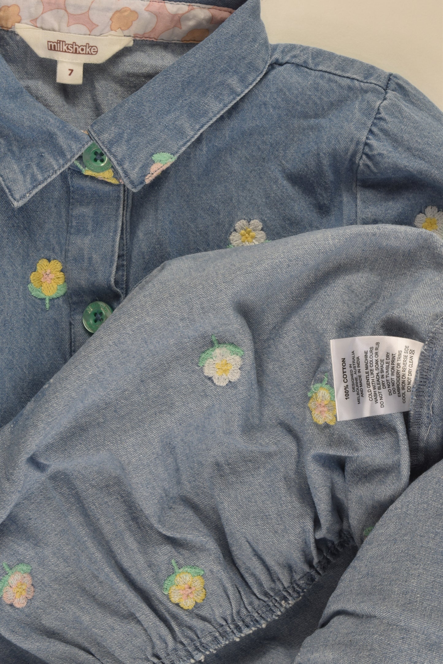 Milkshake Size 7 Denim Embroidery Dress