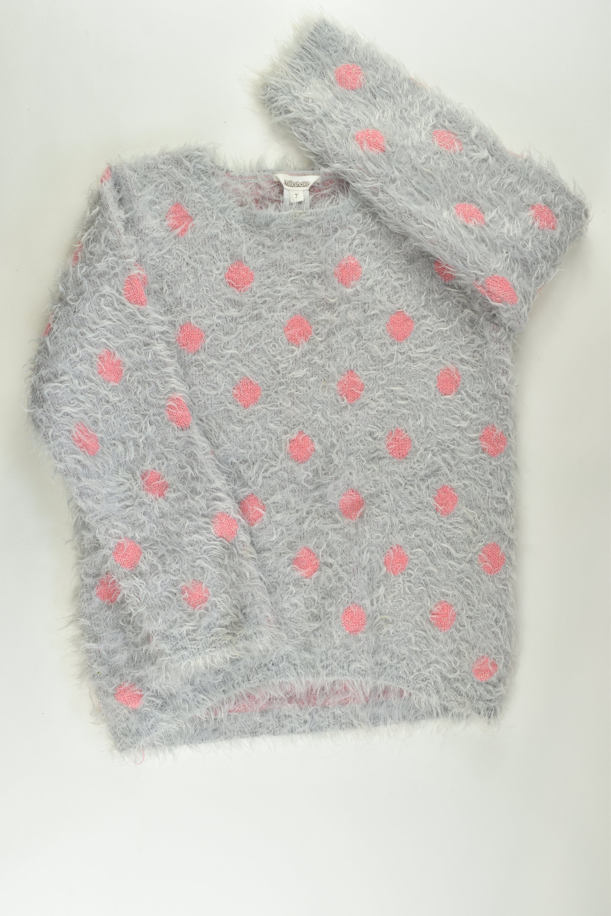 Milkshake Size 7 Polka Dots Fluffy Knit Jumper
