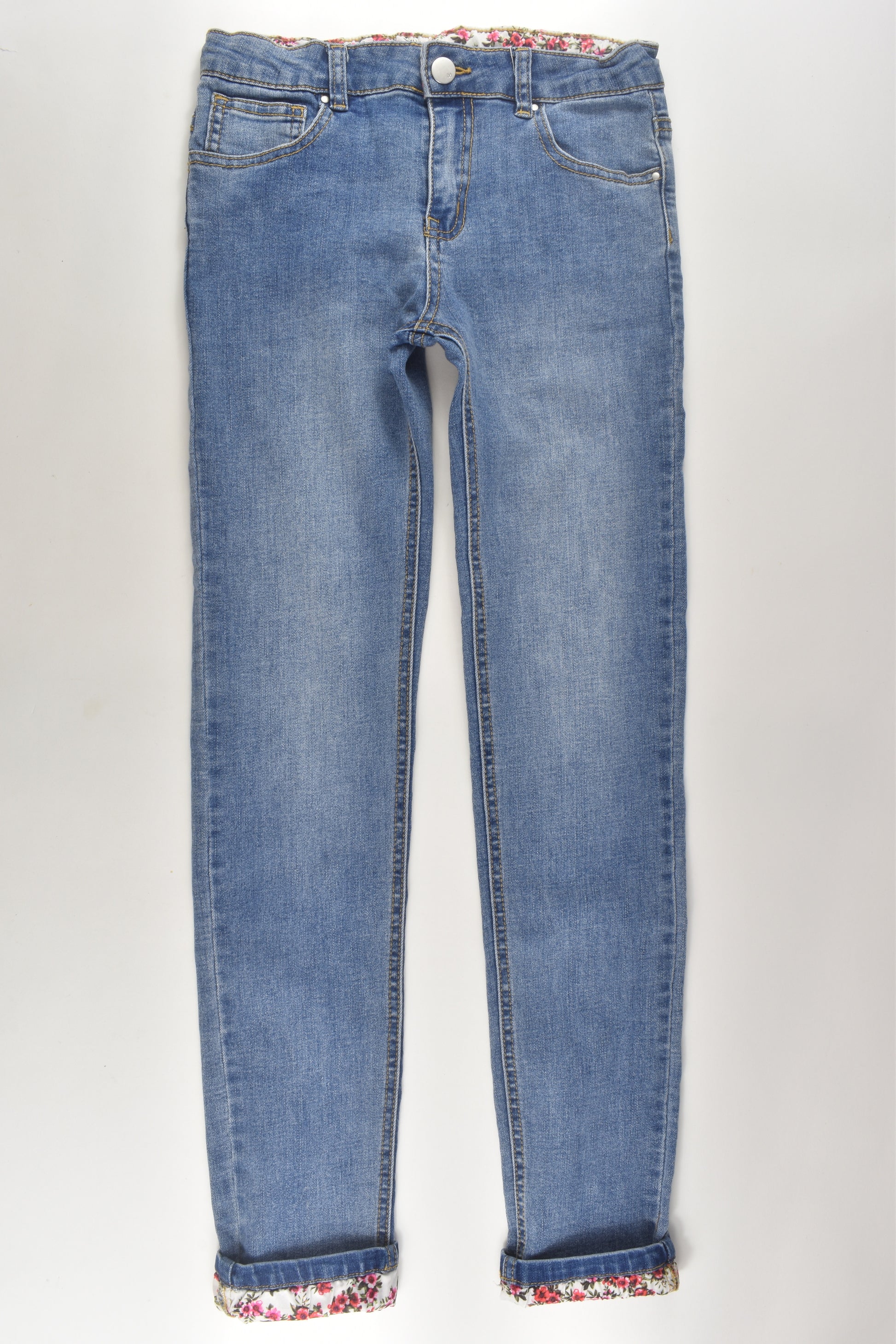 Milky Size 10 Floral Detail Denim Pants
