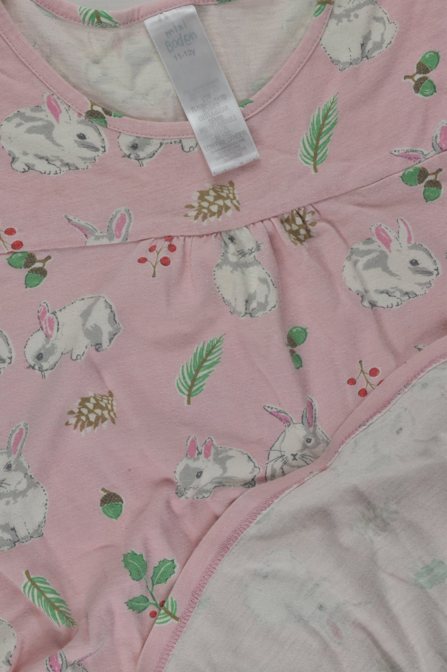 Mini Boden Size 11-12 Long Bunny Pyjama Dress