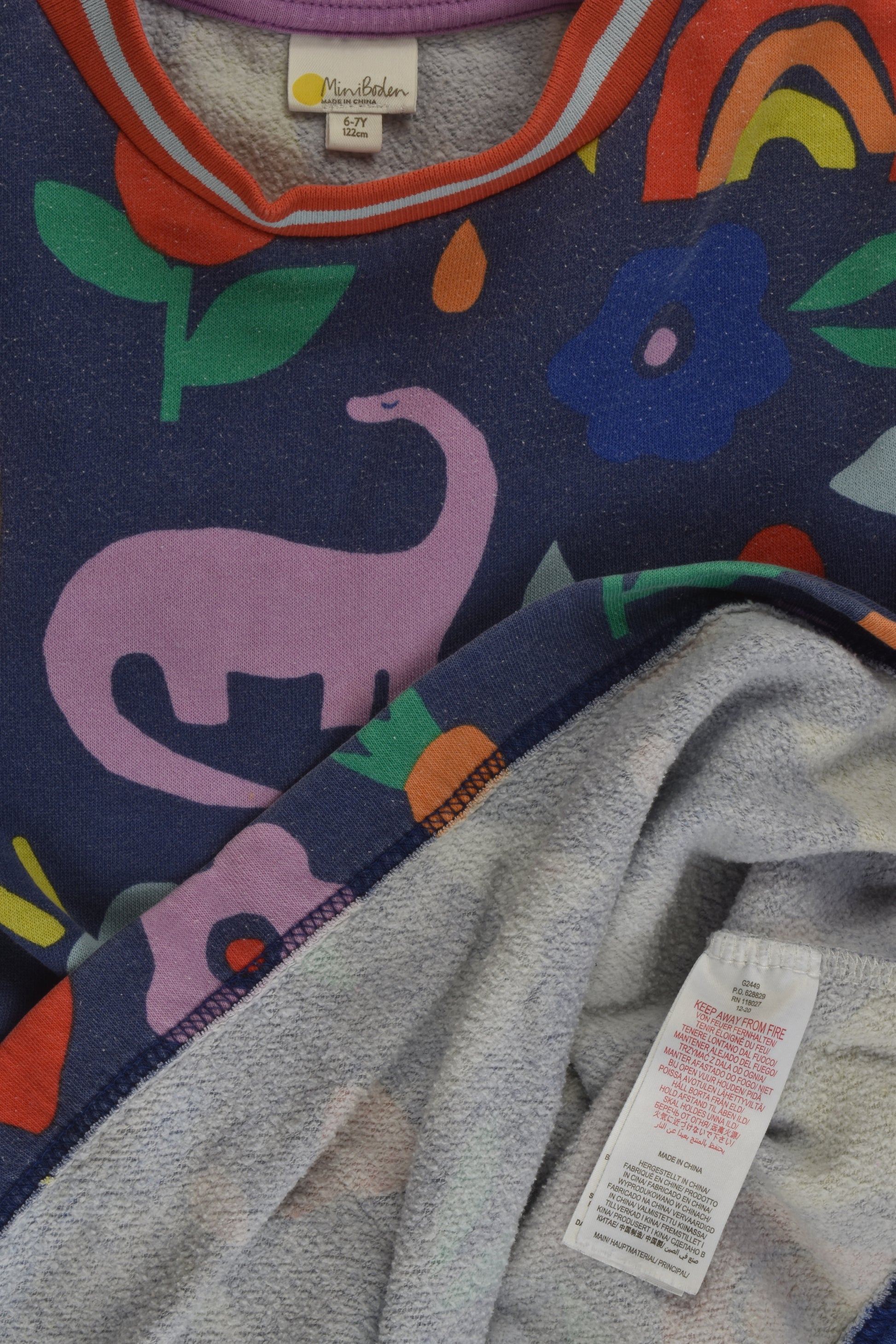 Mini Boden Size 6-7 Dinosaur Dress