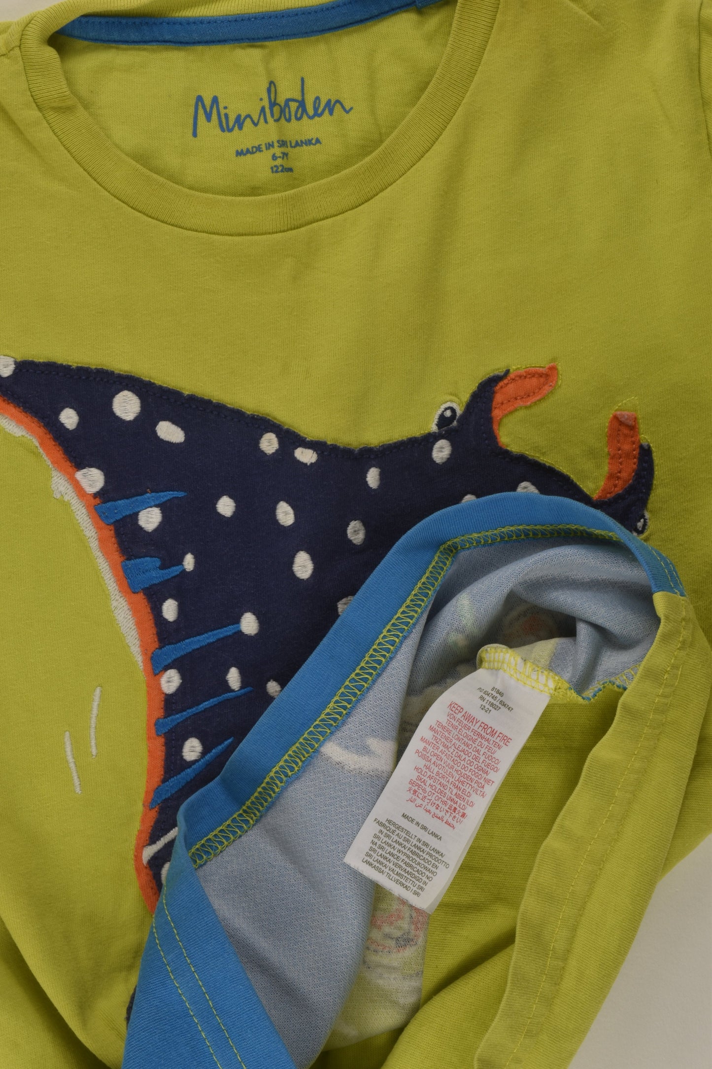 Mini Boden Size 6-7 Stingray T-shirt