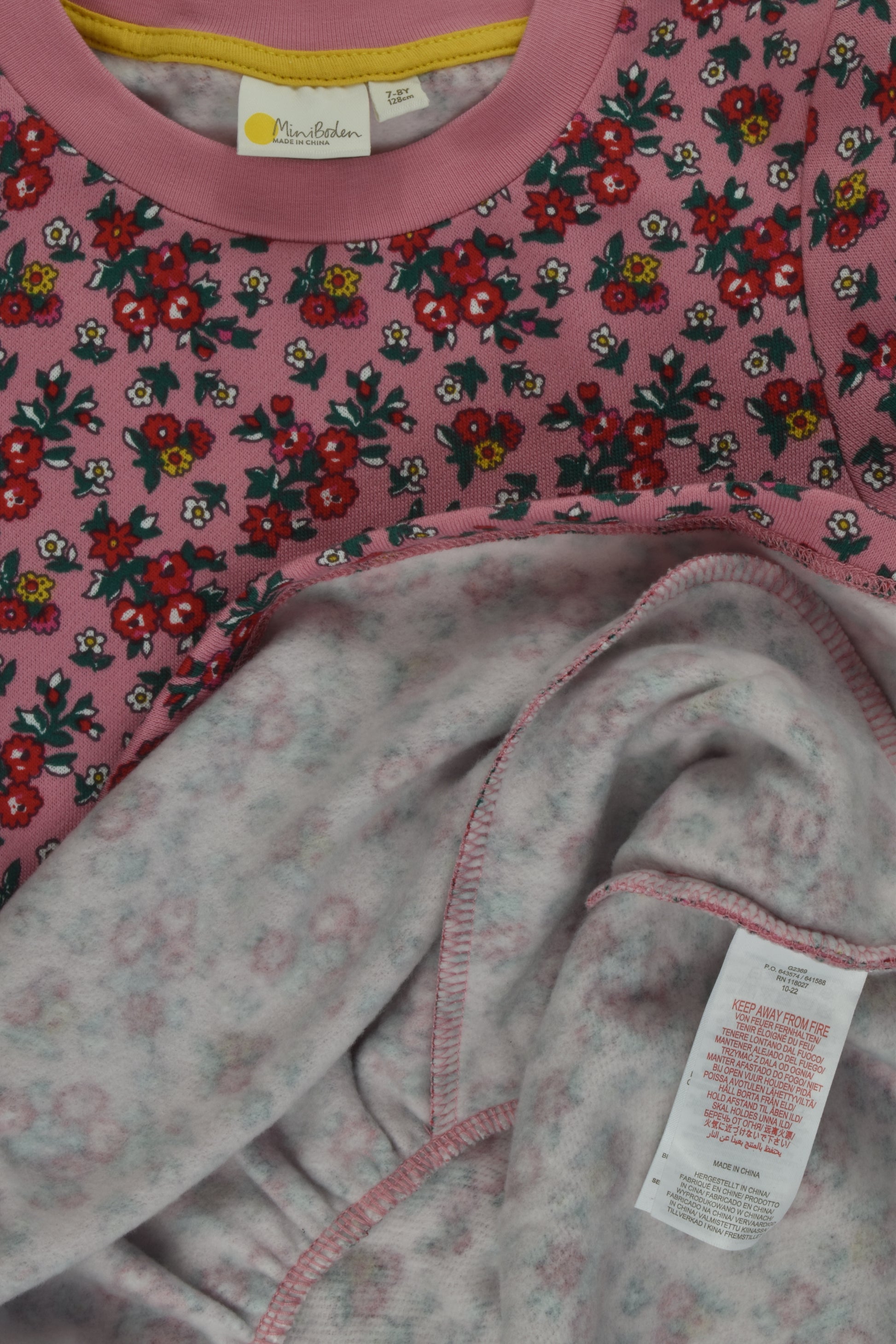 Mini Boden Size 7-8 Floral Sweater Dress