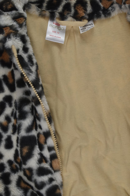 Mini Mango Size 12 Fluffy Leopard Print Jacket