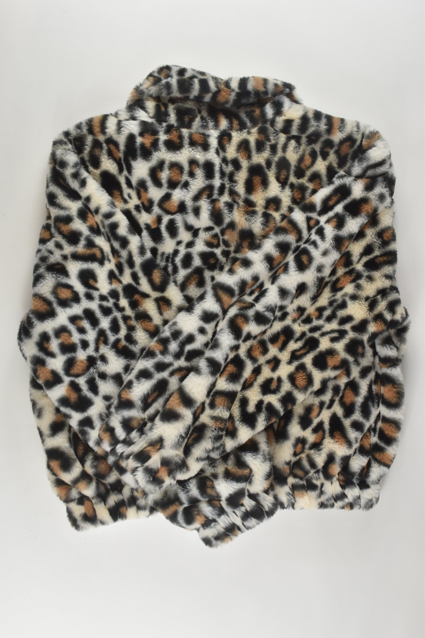 Mini Mango Size 12 Fluffy Leopard Print Jacket