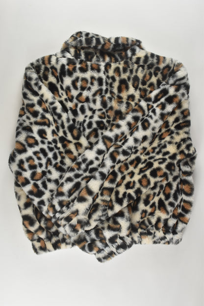 Mini Mango Size 12 Fluffy Leopard Print Jacket