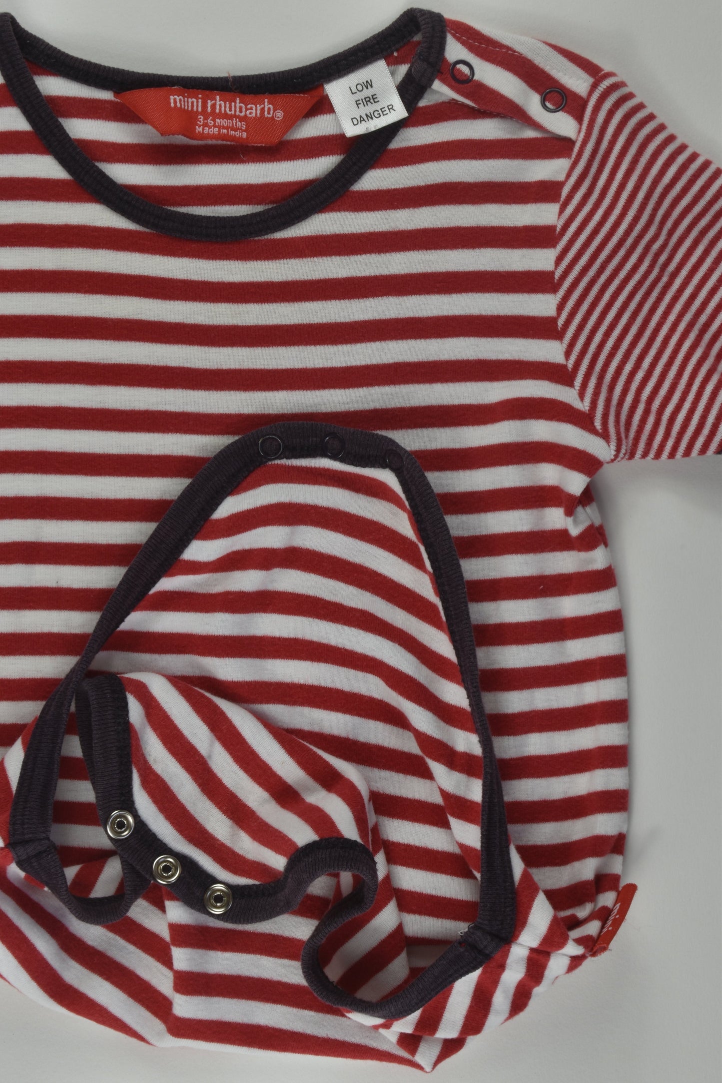 Mini Rhubarb Size 00 Striped Bodysuit