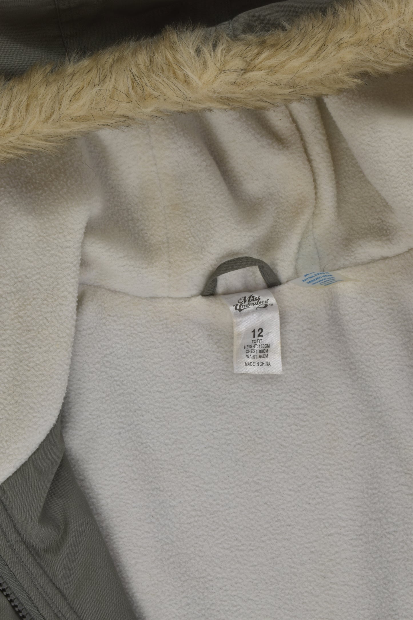 Miss Understood Size 12 Fleece Lined Jacket