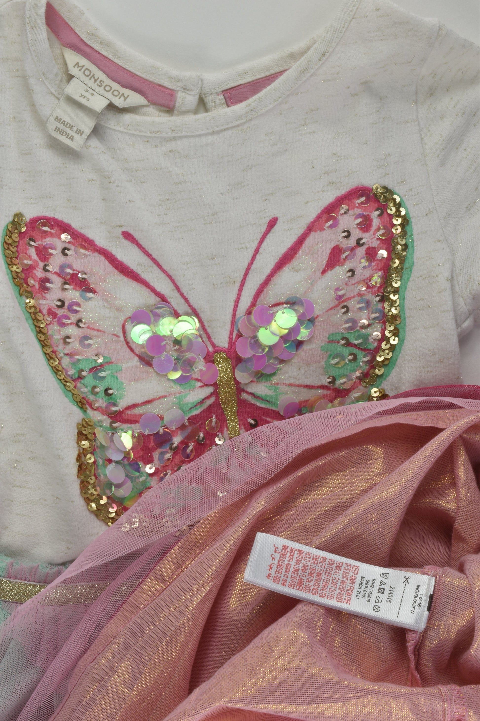 Monsoon Size 3-4 Butterfly Dress