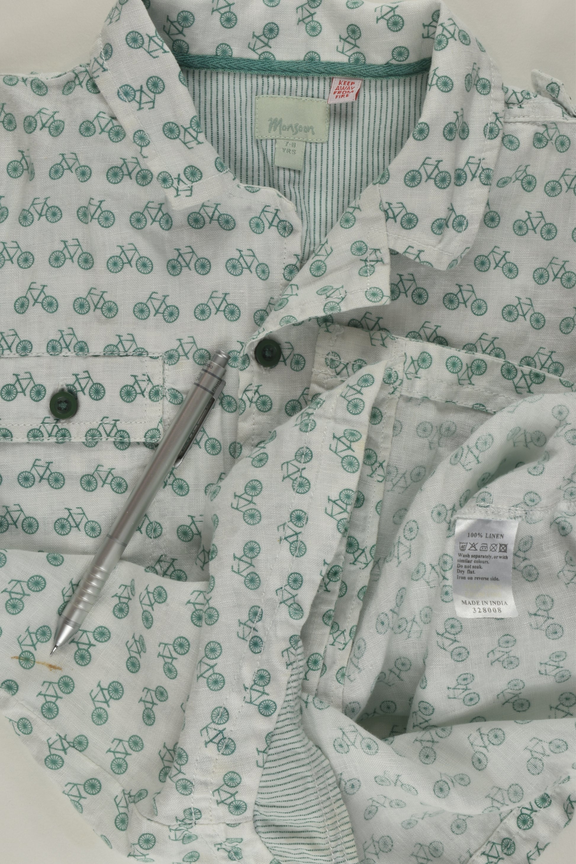 Monsoon Size 7-8 Linen Shirt