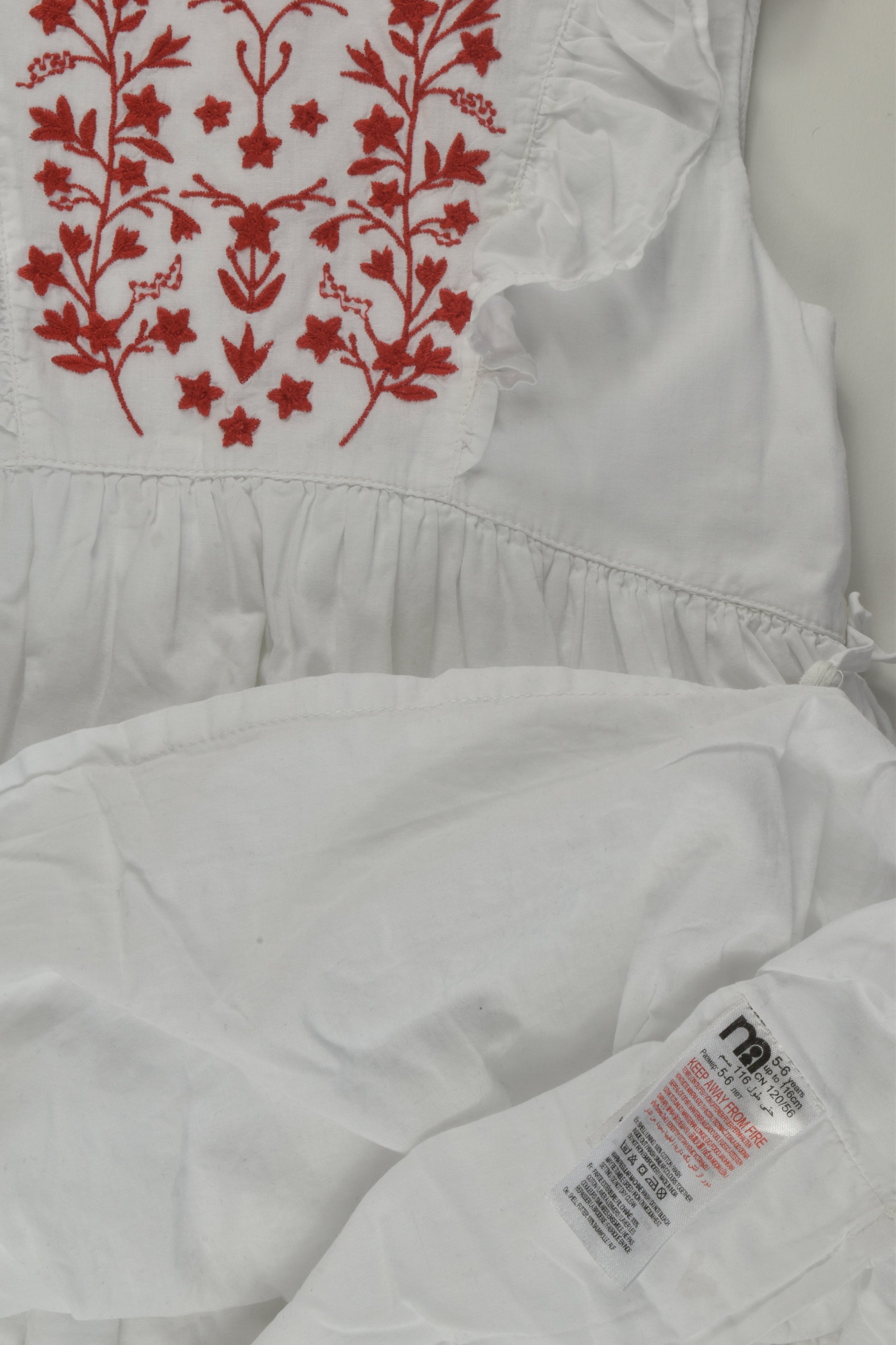 Mothercare Size 5-6 Lined Embroidery Dress