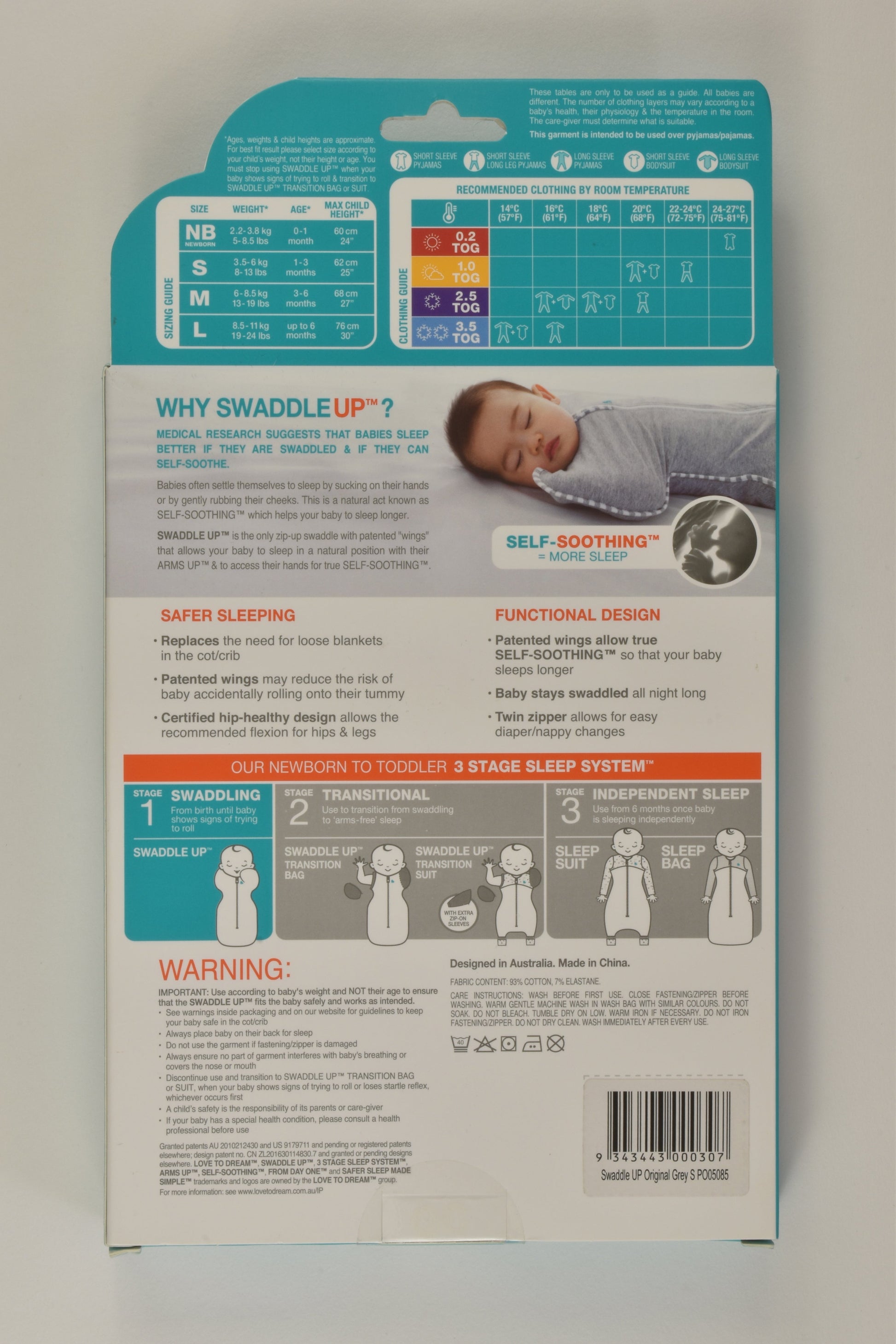 NEW Love To Dream Size Small (3.5-6 kg) Swaddle Up Original 1.0 Tog