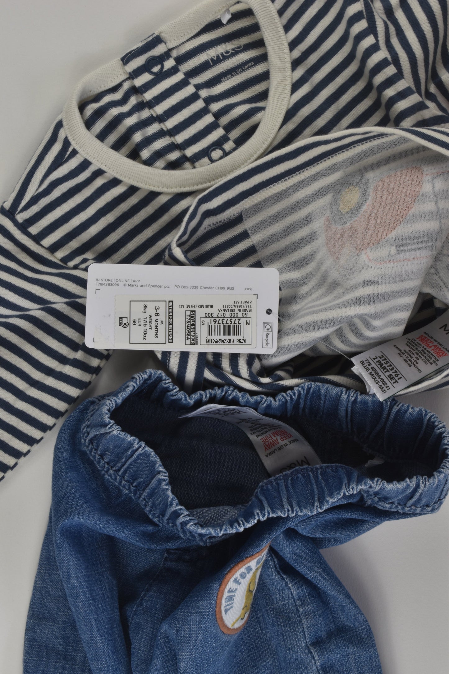 NEW Marks & Spencer Size 00 Top and Denim Pants