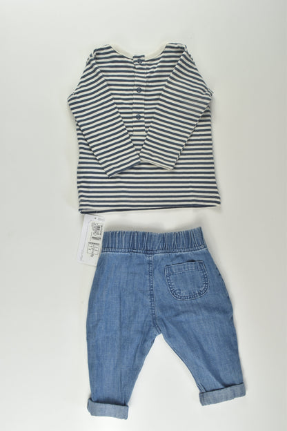 NEW Marks & Spencer Size 00 Top and Denim Pants